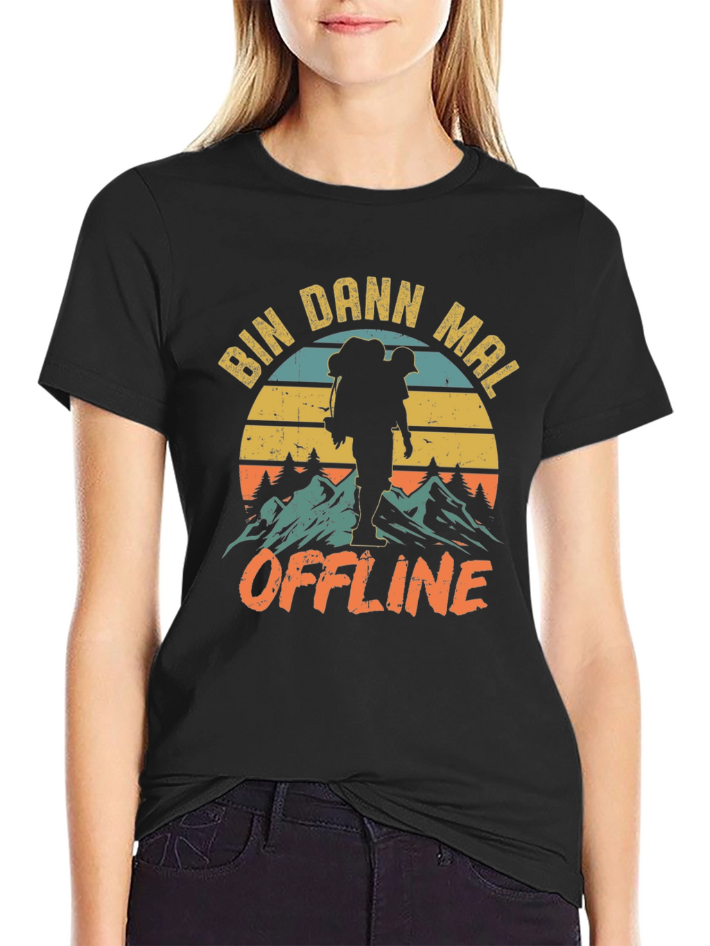 Bin Dann Mal Offline Hiking Graphic T-Shirt