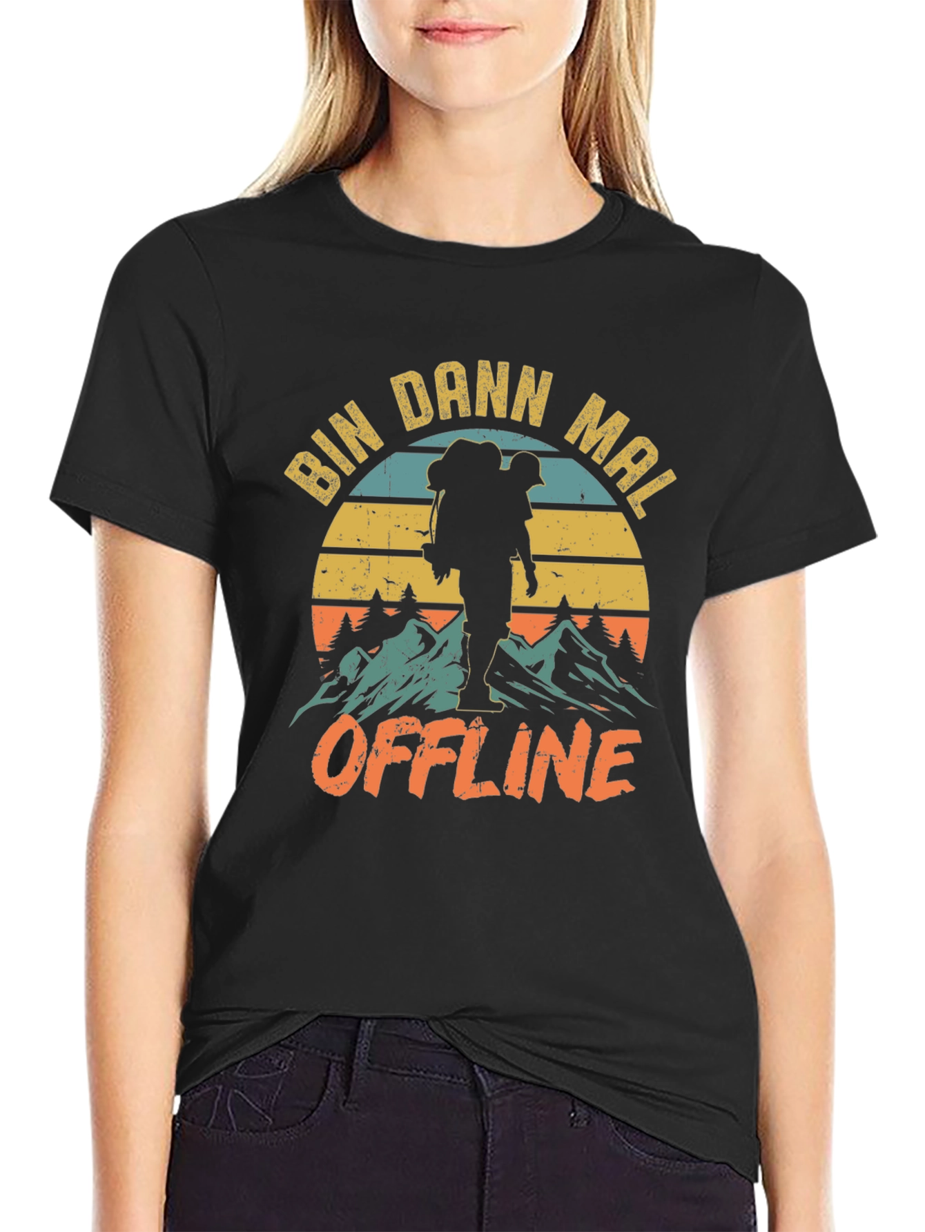 Bin Dann Mal Offline Hiking Graphic T-Shirt