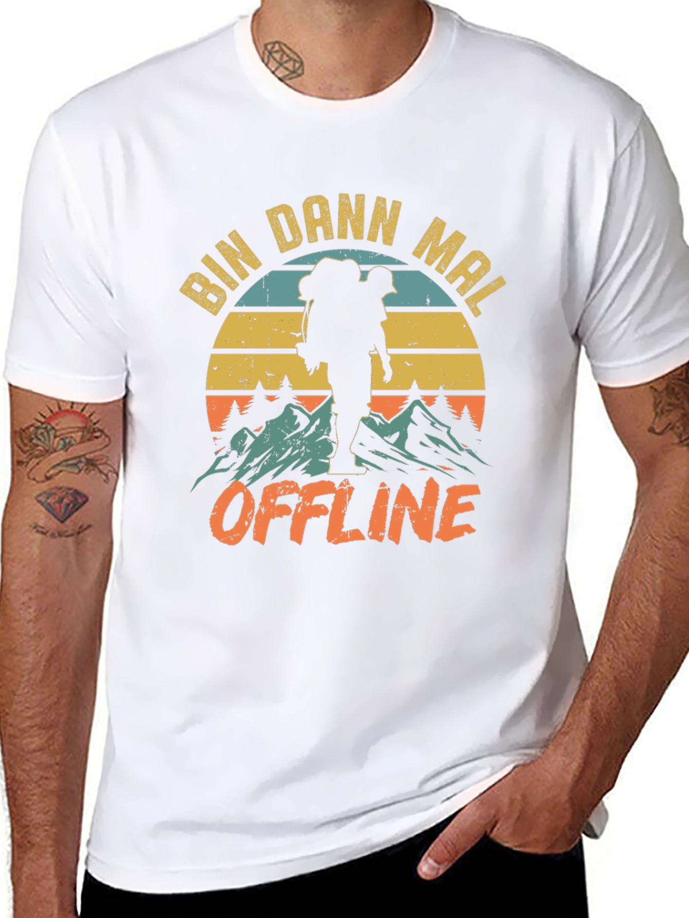 Bin Dann Mal Offline Hiking Graphic T-Shirt