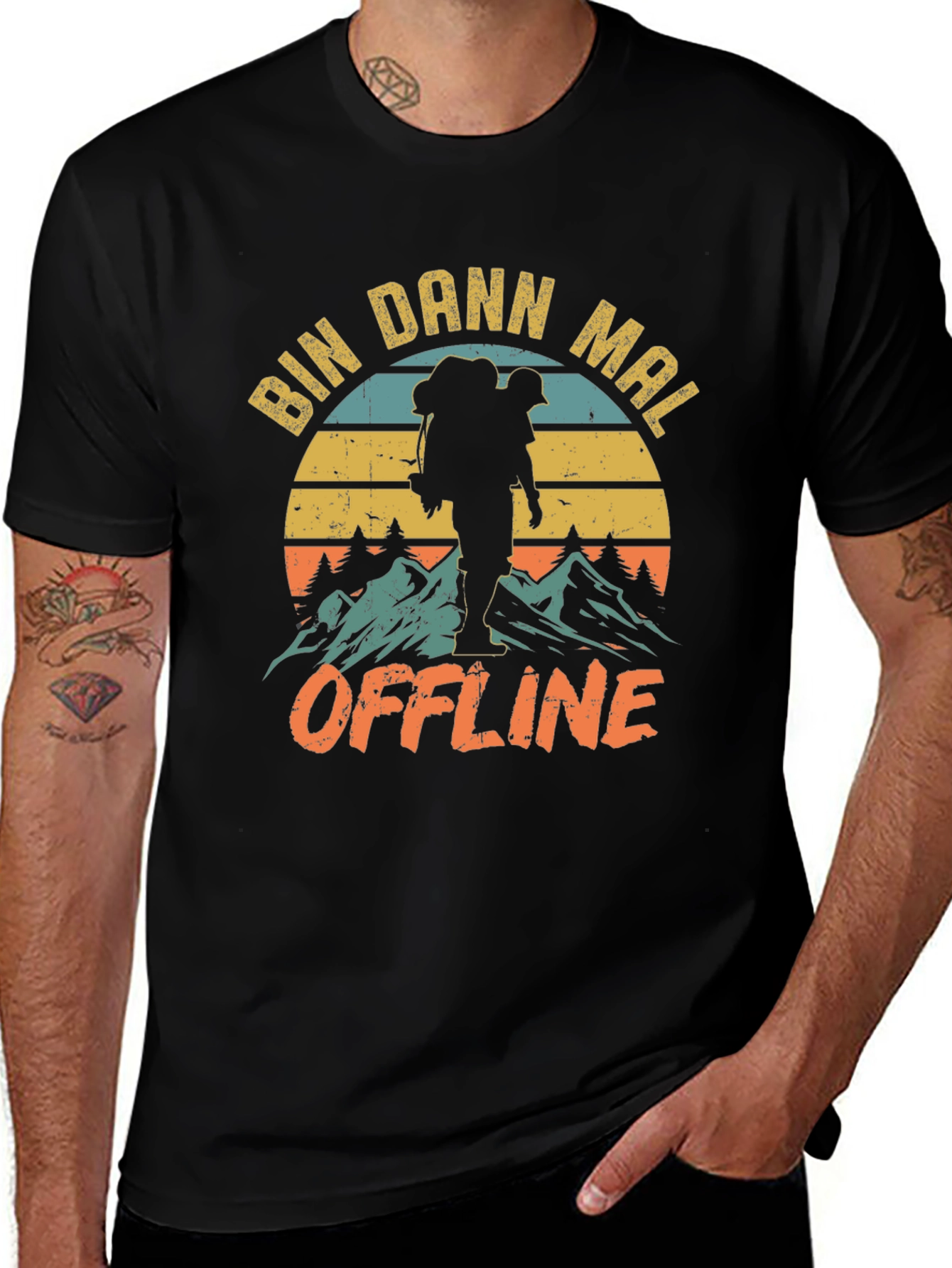 Bin Dann Mal Offline Hiking Graphic T-Shirt