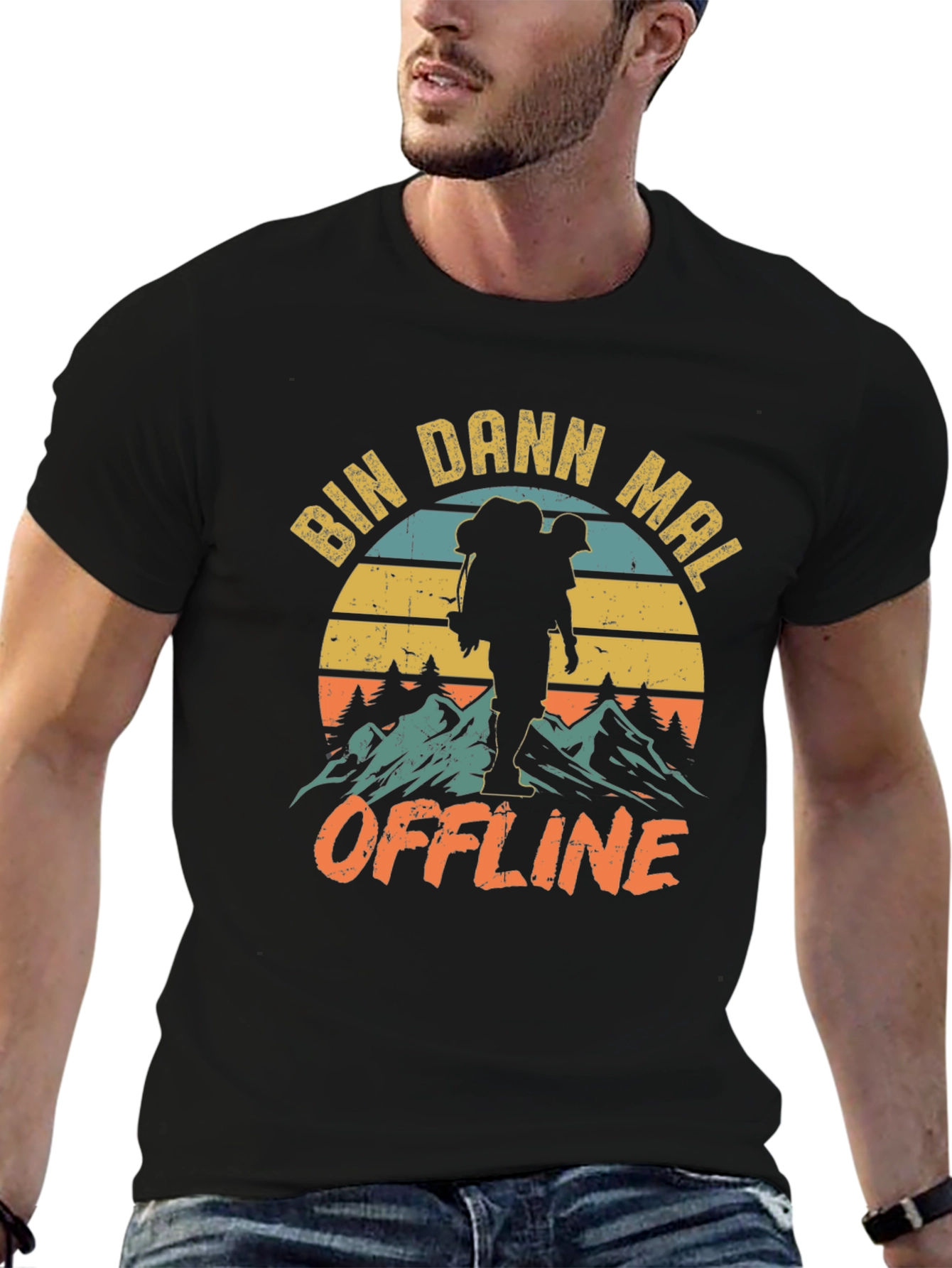 Bin Dann Mal Offline Hiking Graphic T-Shirt
