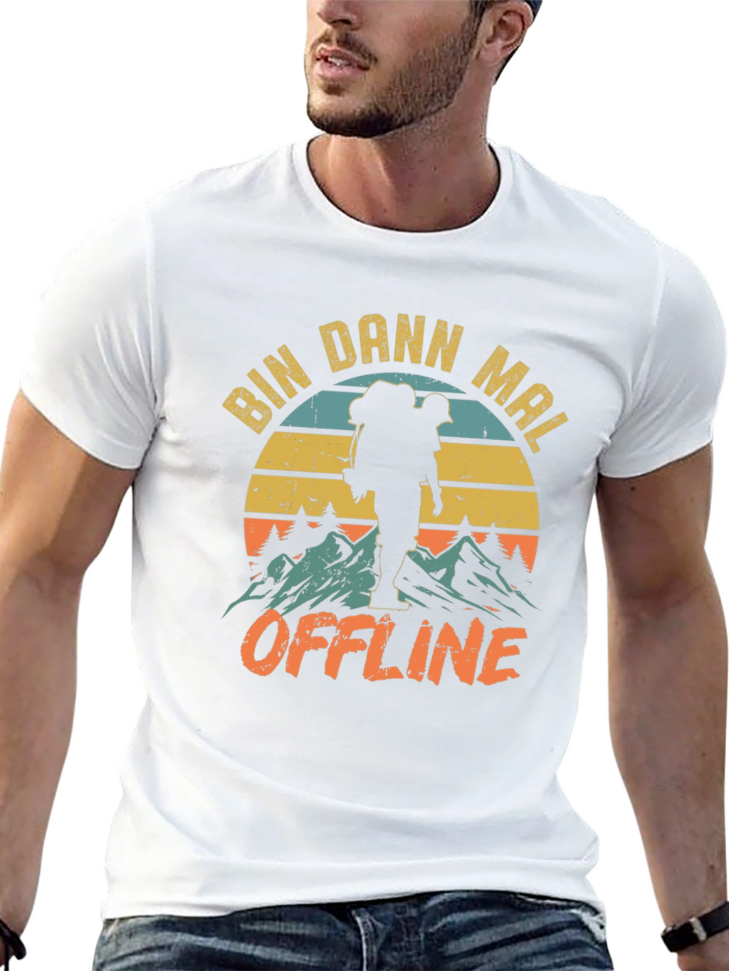 Bin Dann Mal Offline Hiking Graphic T-Shirt