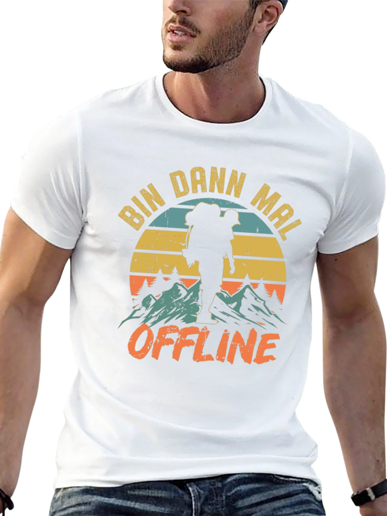 Bin Dann Mal Offline Hiking Graphic T-Shirt