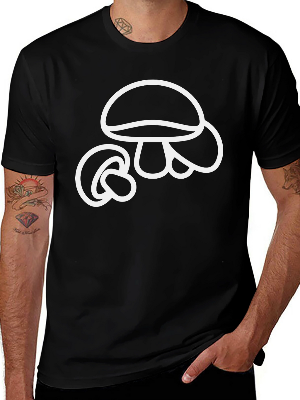 Mushroom Graphic Tee - Classic Black T-Shirt