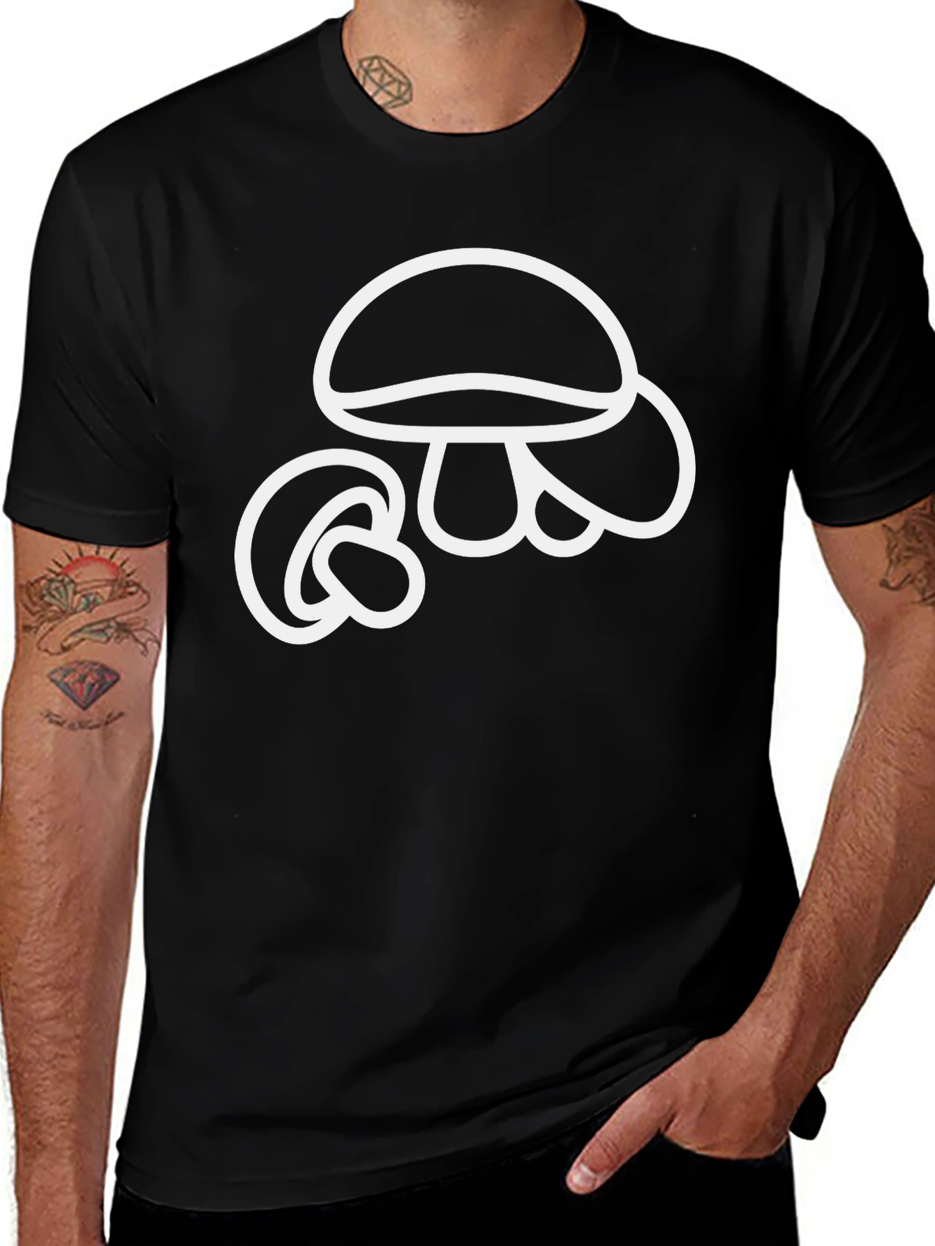 Mushroom Graphic Tee - Classic Black T-Shirt