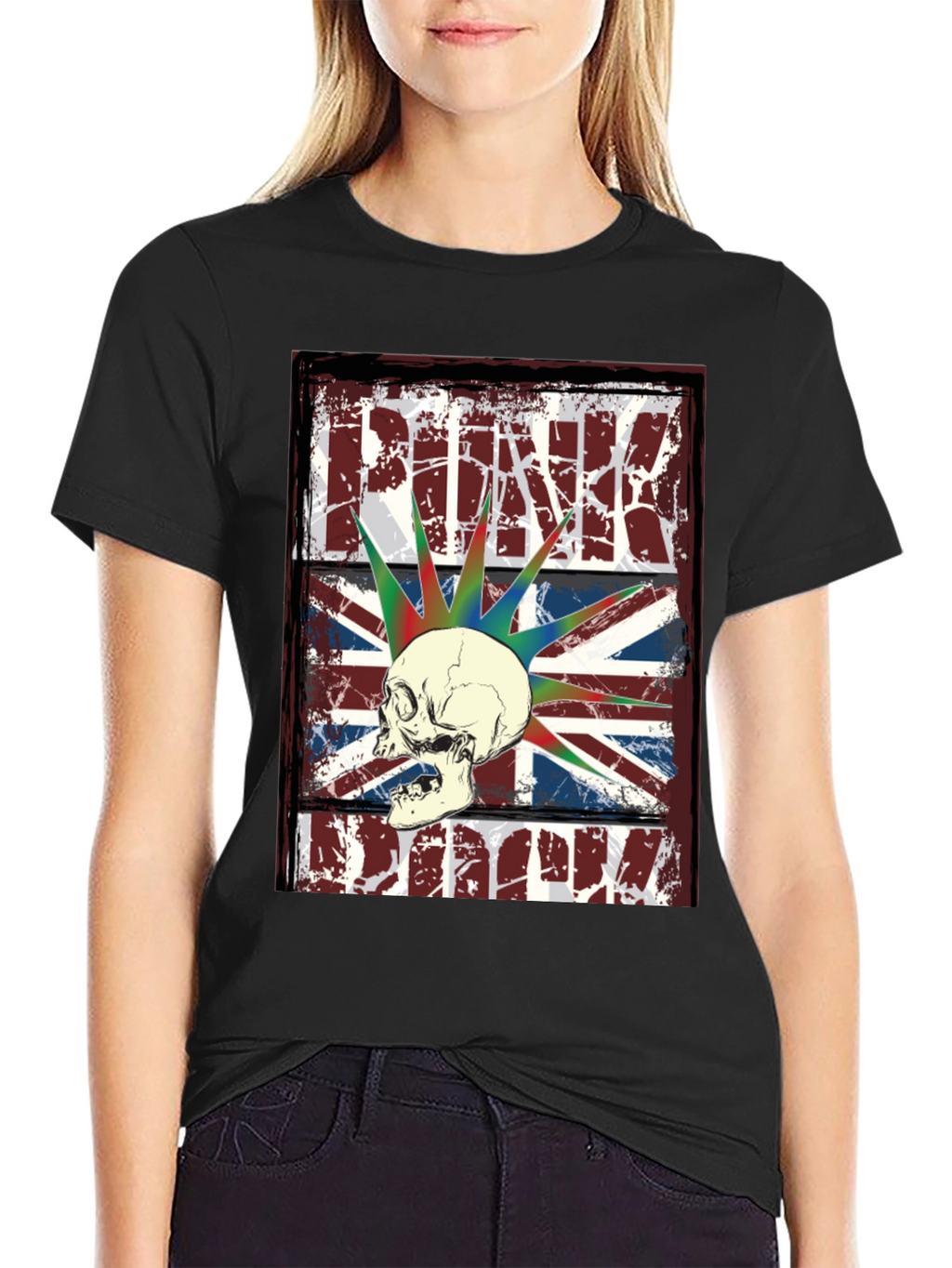 Punk Skull Union Jack Graphic T-Shirt