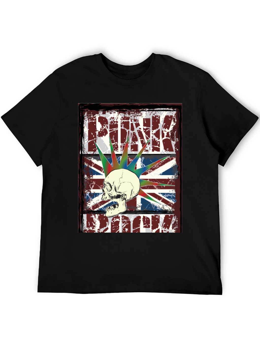 Punk Skull Union Jack Graphic T-Shirt