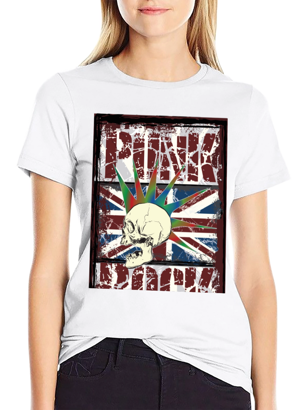 Punk Skull Union Jack Graphic T-Shirt