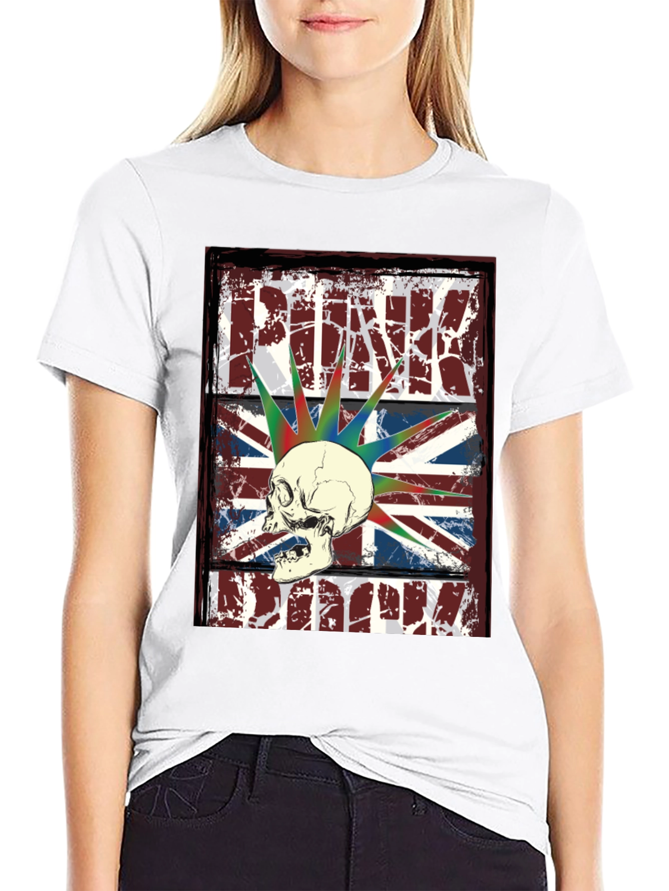 Punk Skull Union Jack Graphic T-Shirt