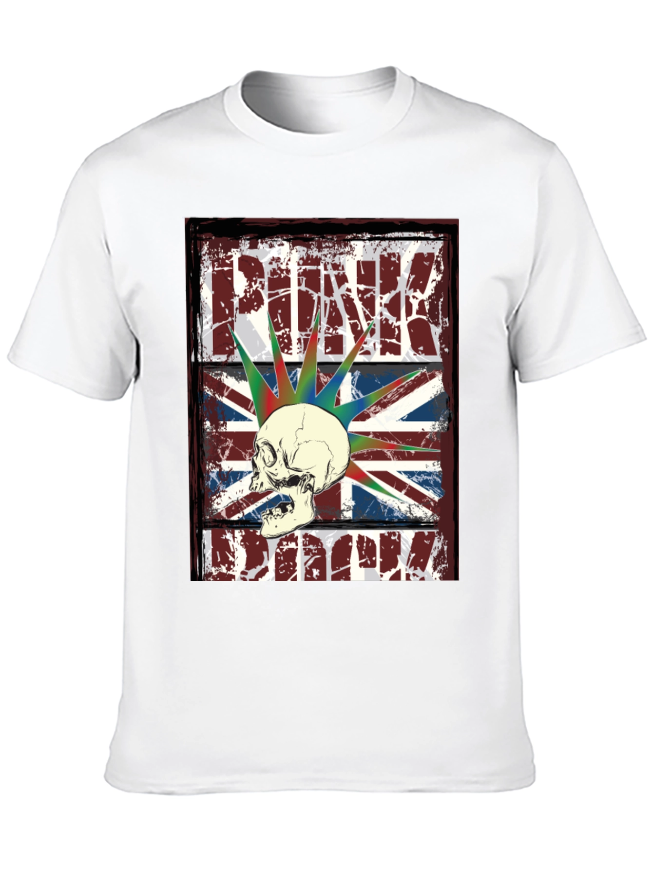 Punk Skull Union Jack Graphic T-Shirt