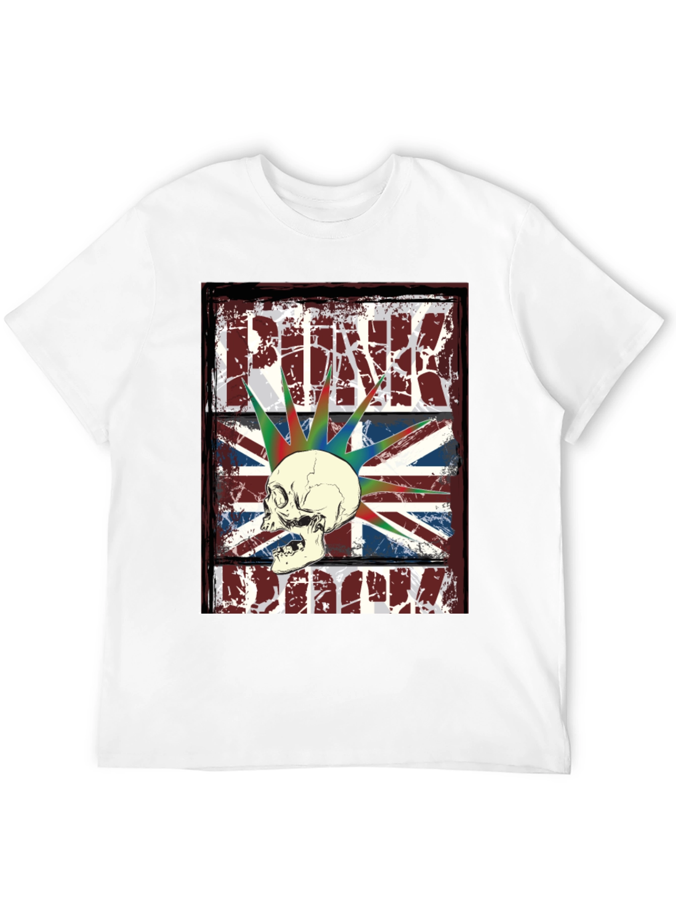 Punk Skull Union Jack Graphic T-Shirt