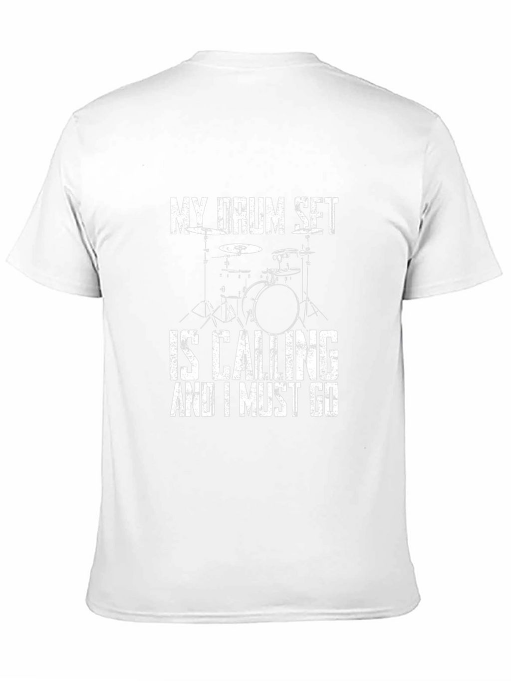 Drum Set Calling Black Graphic T-Shirt
