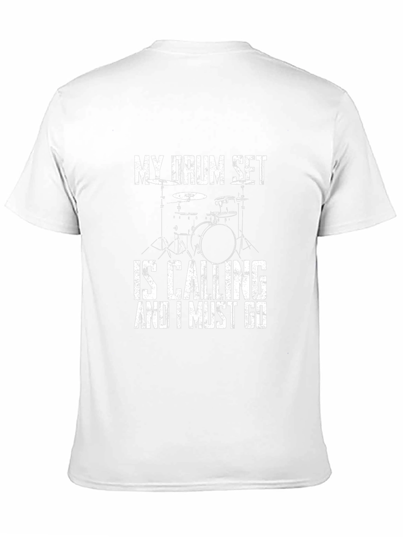 Drum Set Calling Black Graphic T-Shirt