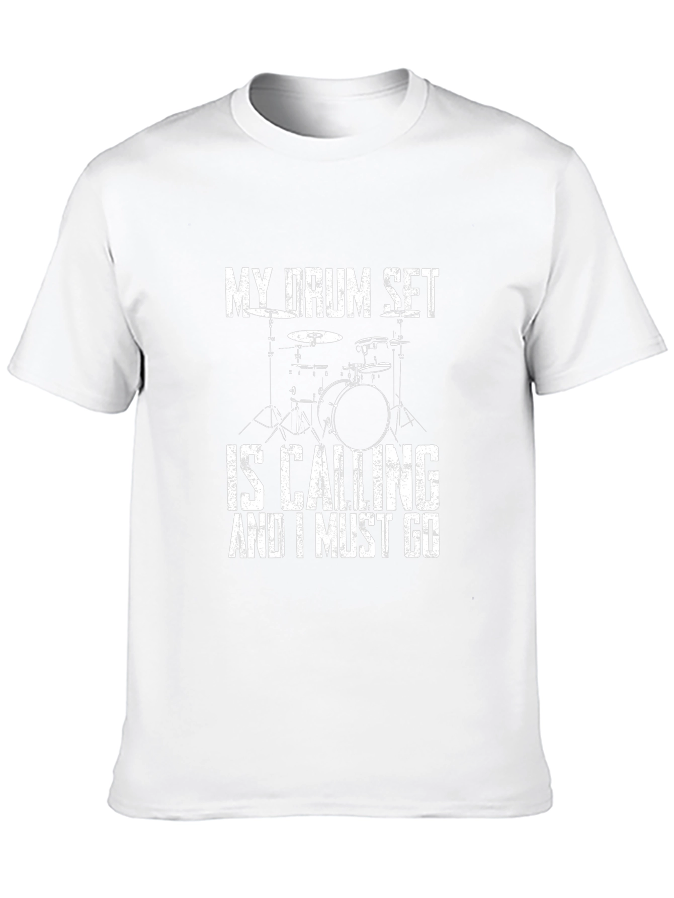 Drum Set Calling Black Graphic T-Shirt