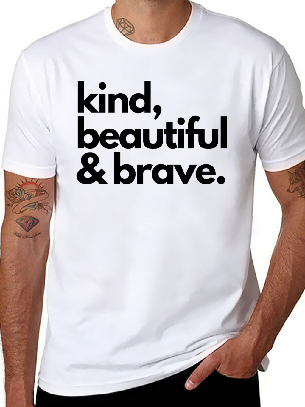Kind Beautiful & Brave Black Graphic Tee
