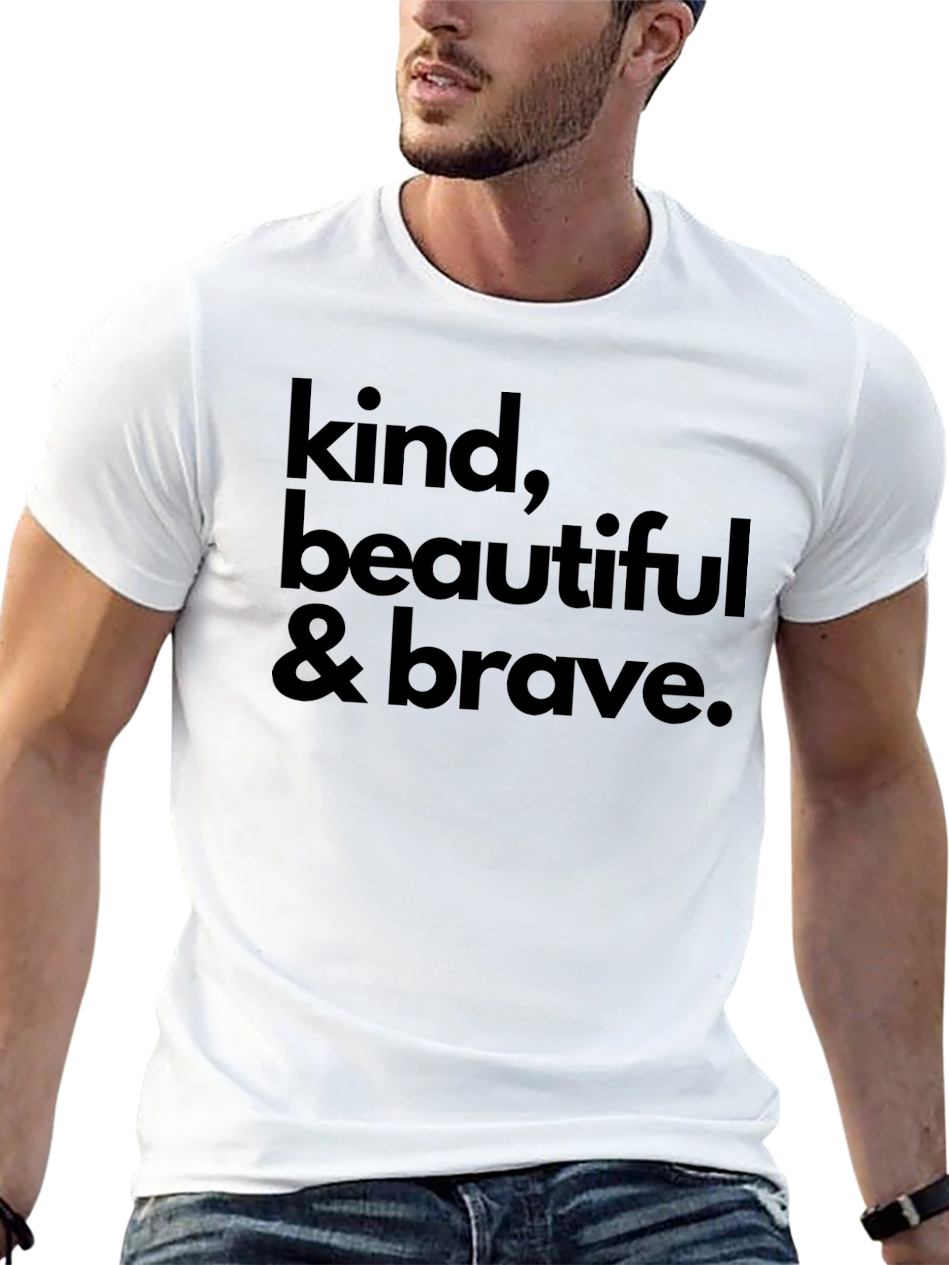 Kind Beautiful & Brave Black Graphic Tee