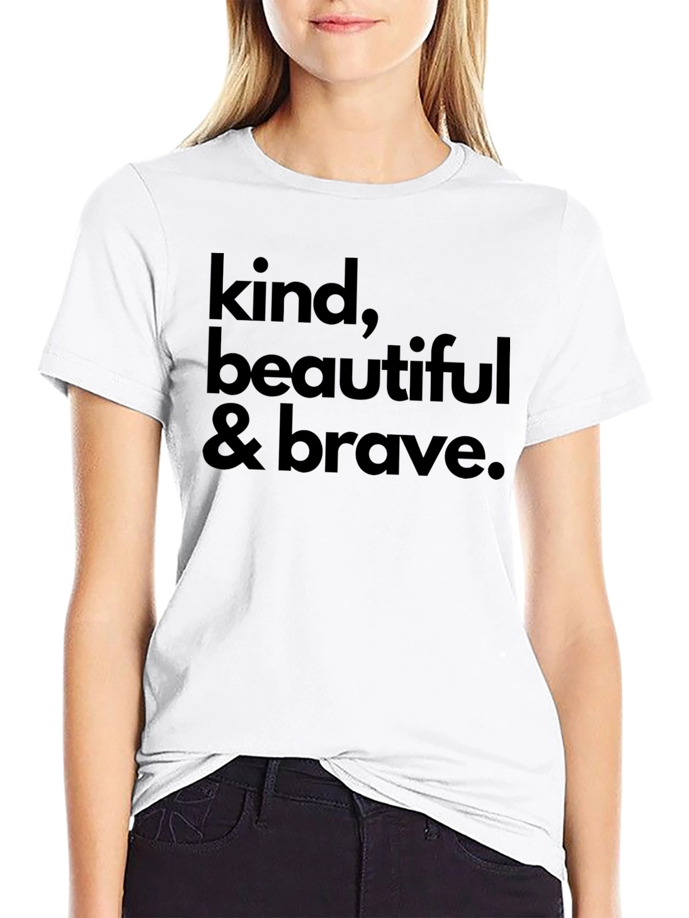 Kind Beautiful & Brave Black Graphic Tee