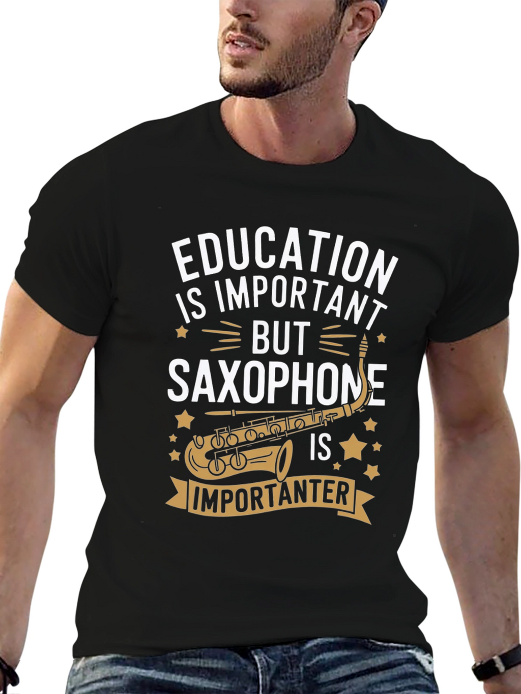 Education vs Saxophone Tee - Importanter!