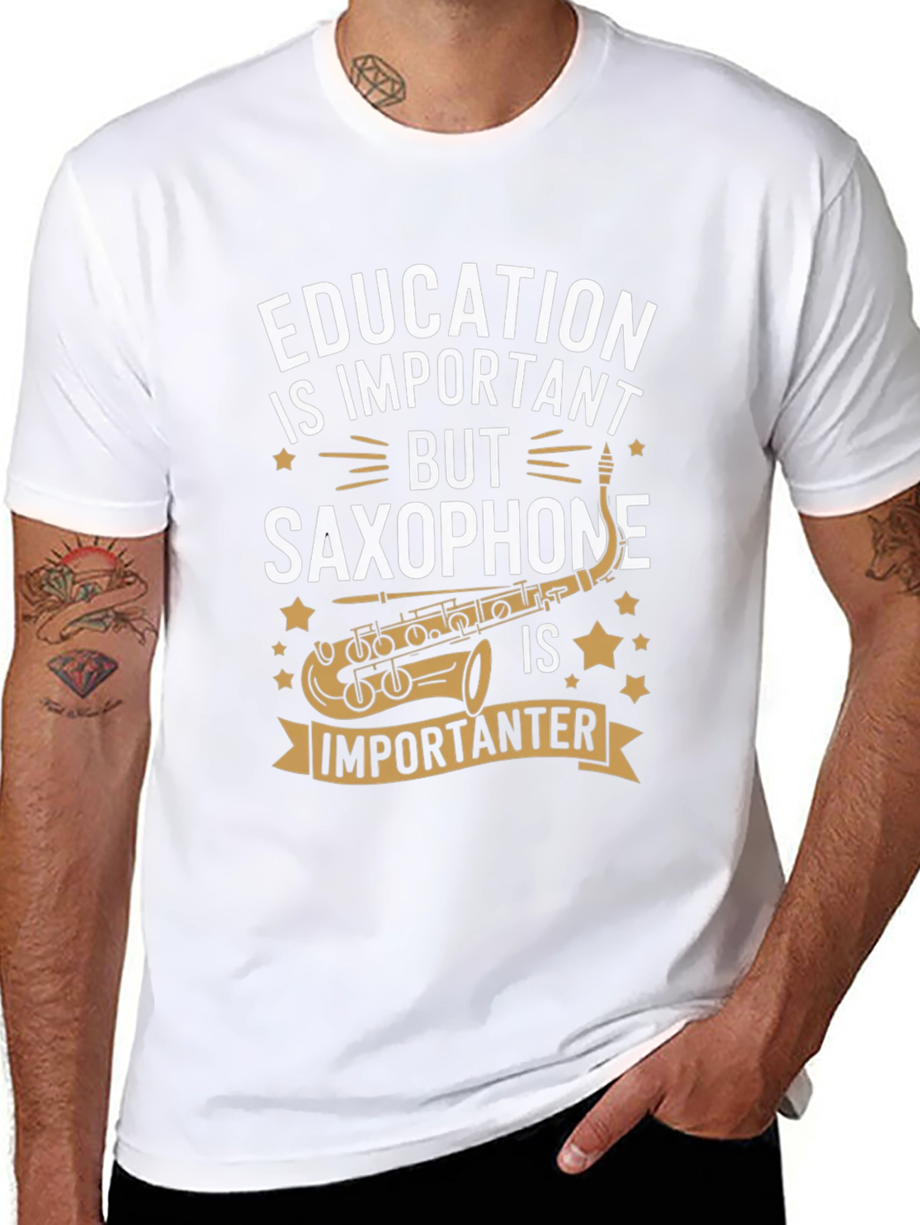Education vs Saxophone Tee - Importanter!