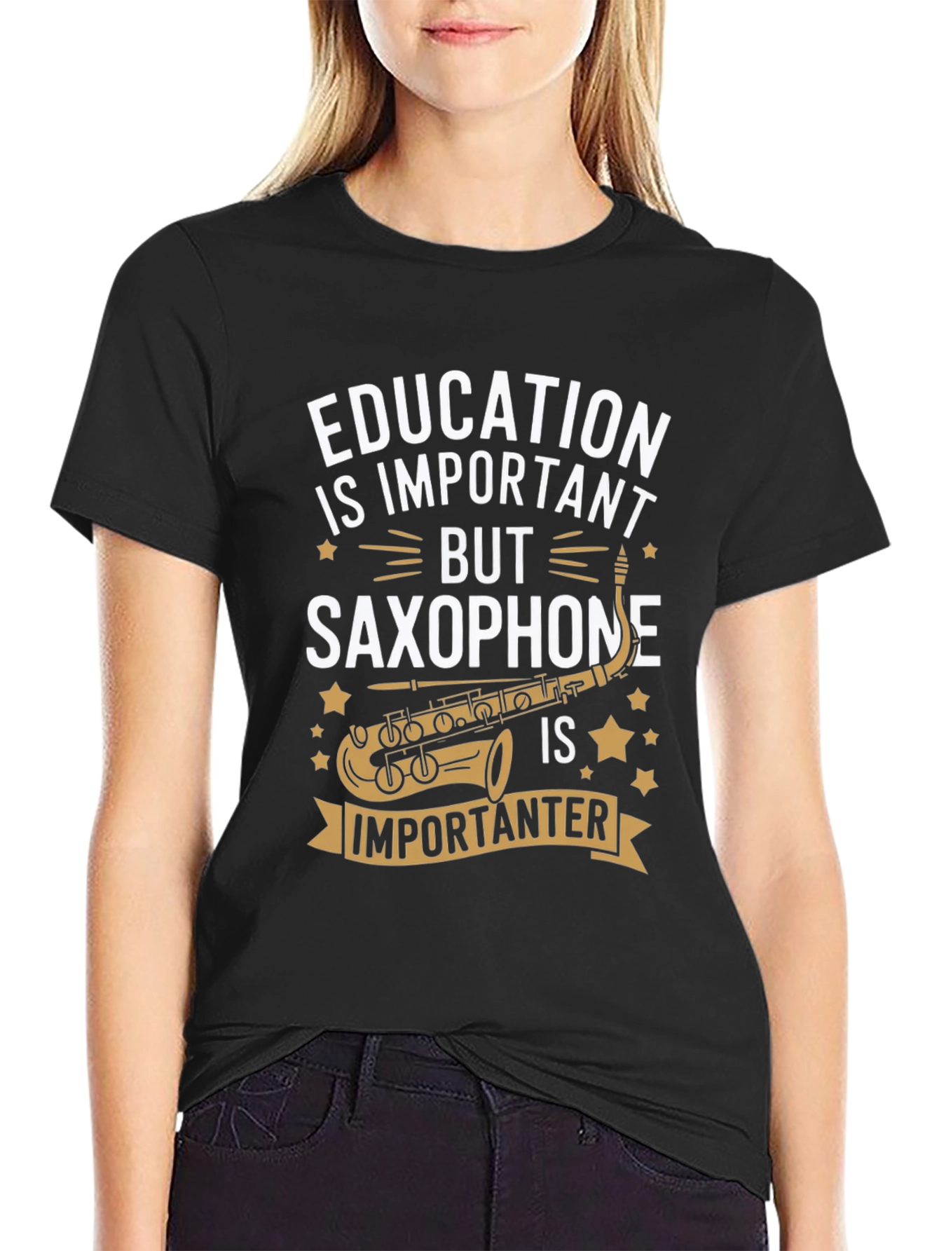 Education vs Saxophone Tee - Importanter!