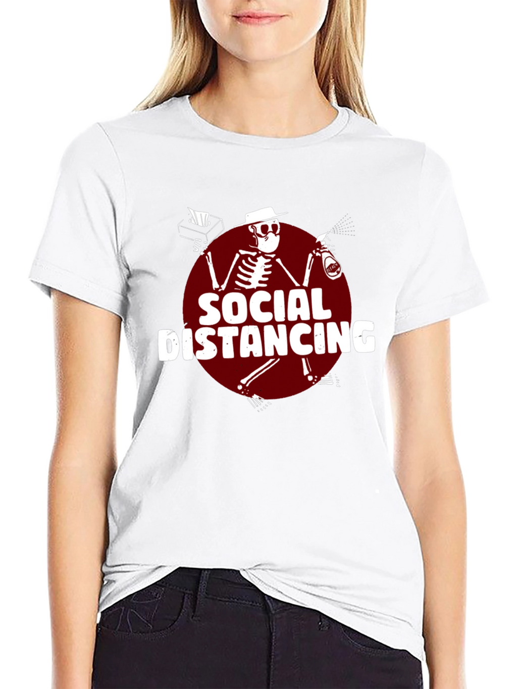 Social Distancing T-Shirt: Skeleton Design