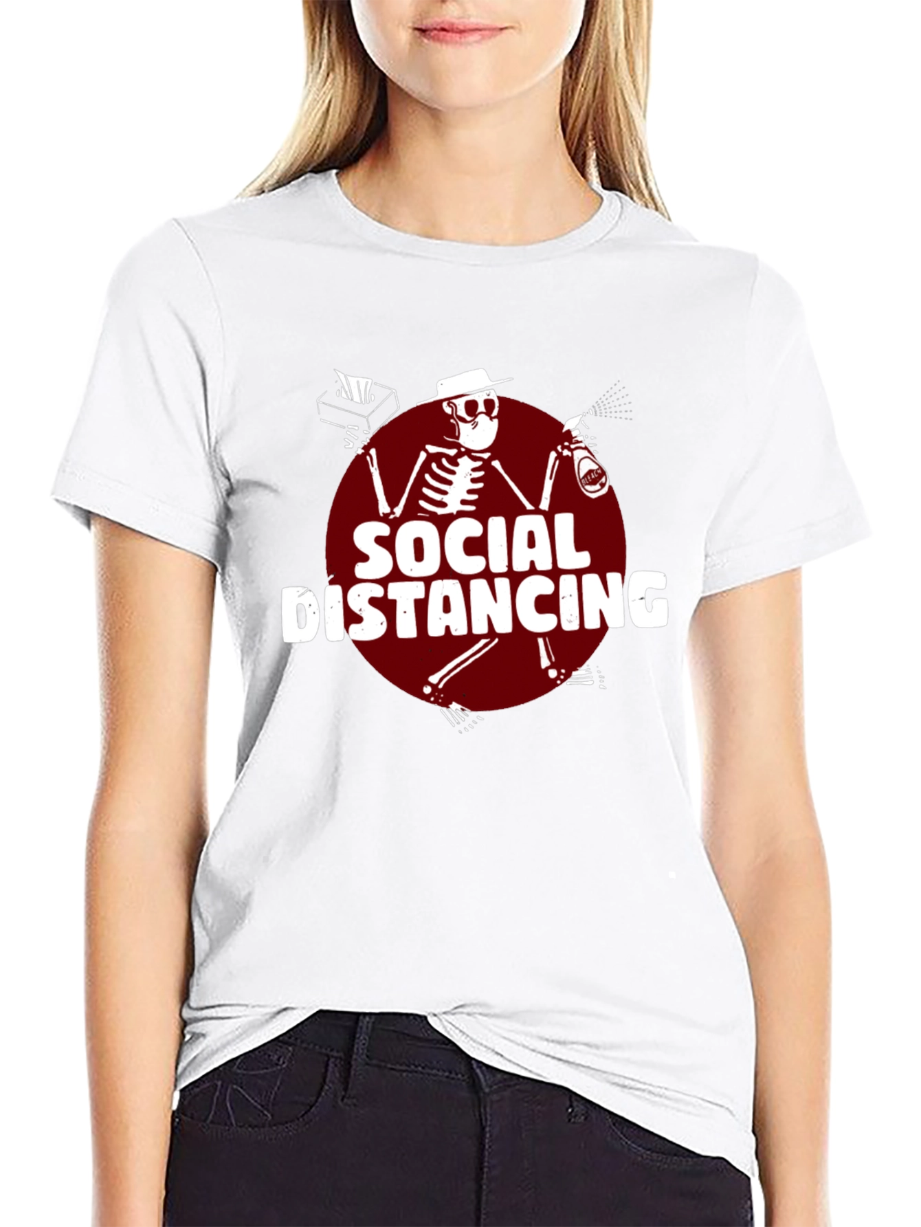 Social Distancing T-Shirt: Skeleton Design