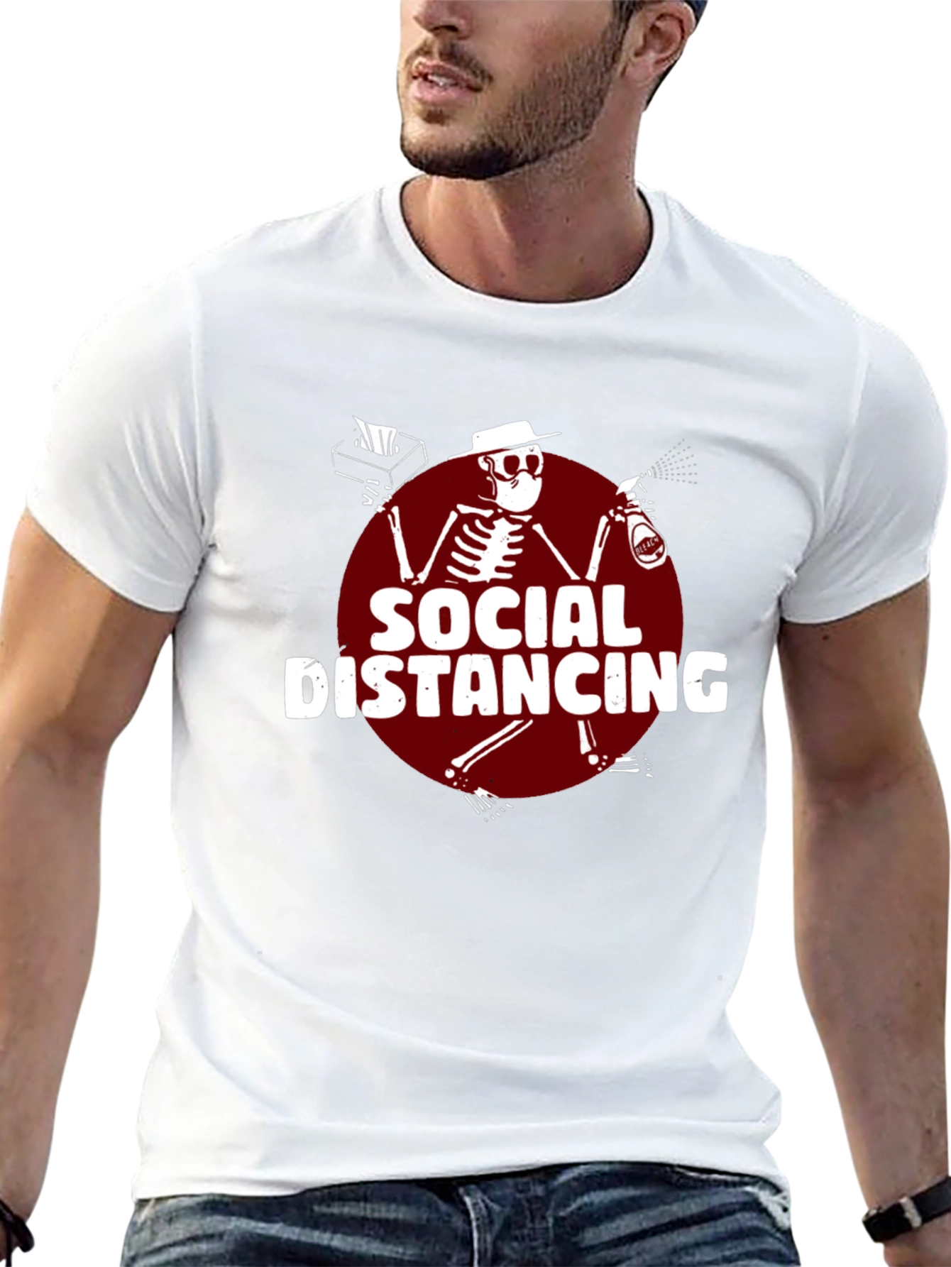 Social Distancing T-Shirt: Skeleton Design