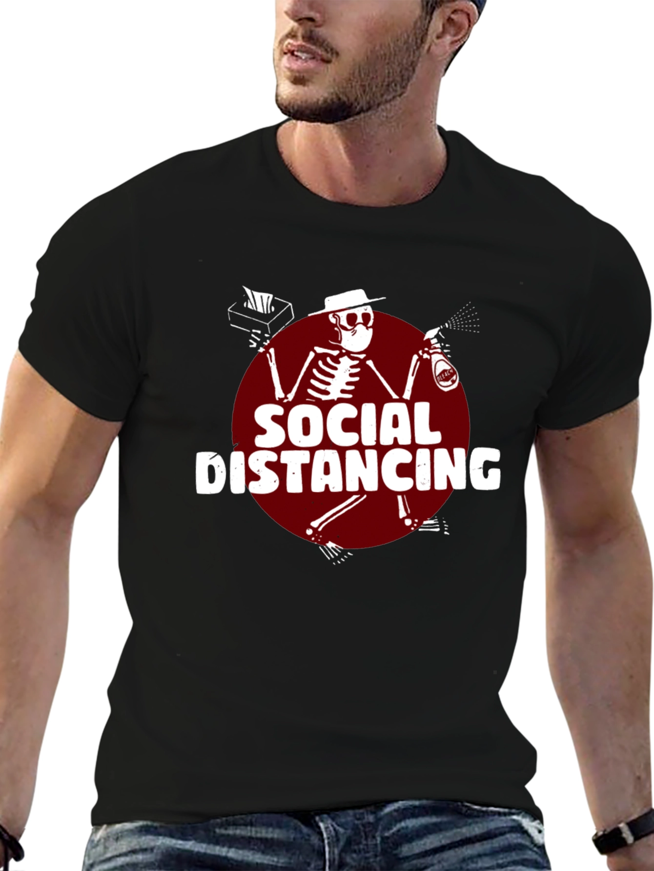 Social Distancing T-Shirt: Skeleton Design