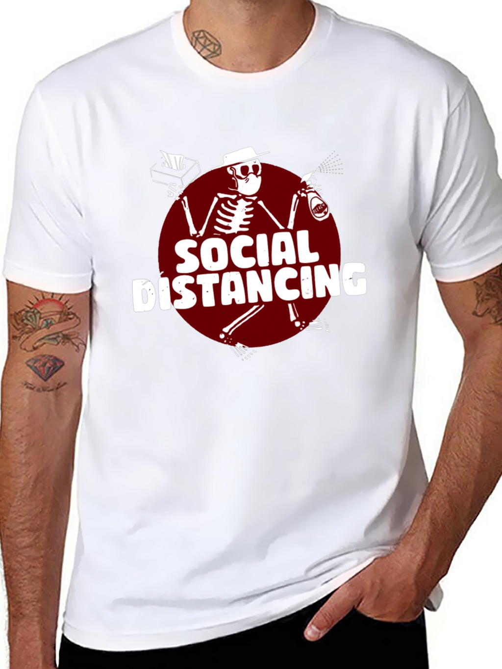 Social Distancing T-Shirt: Skeleton Design