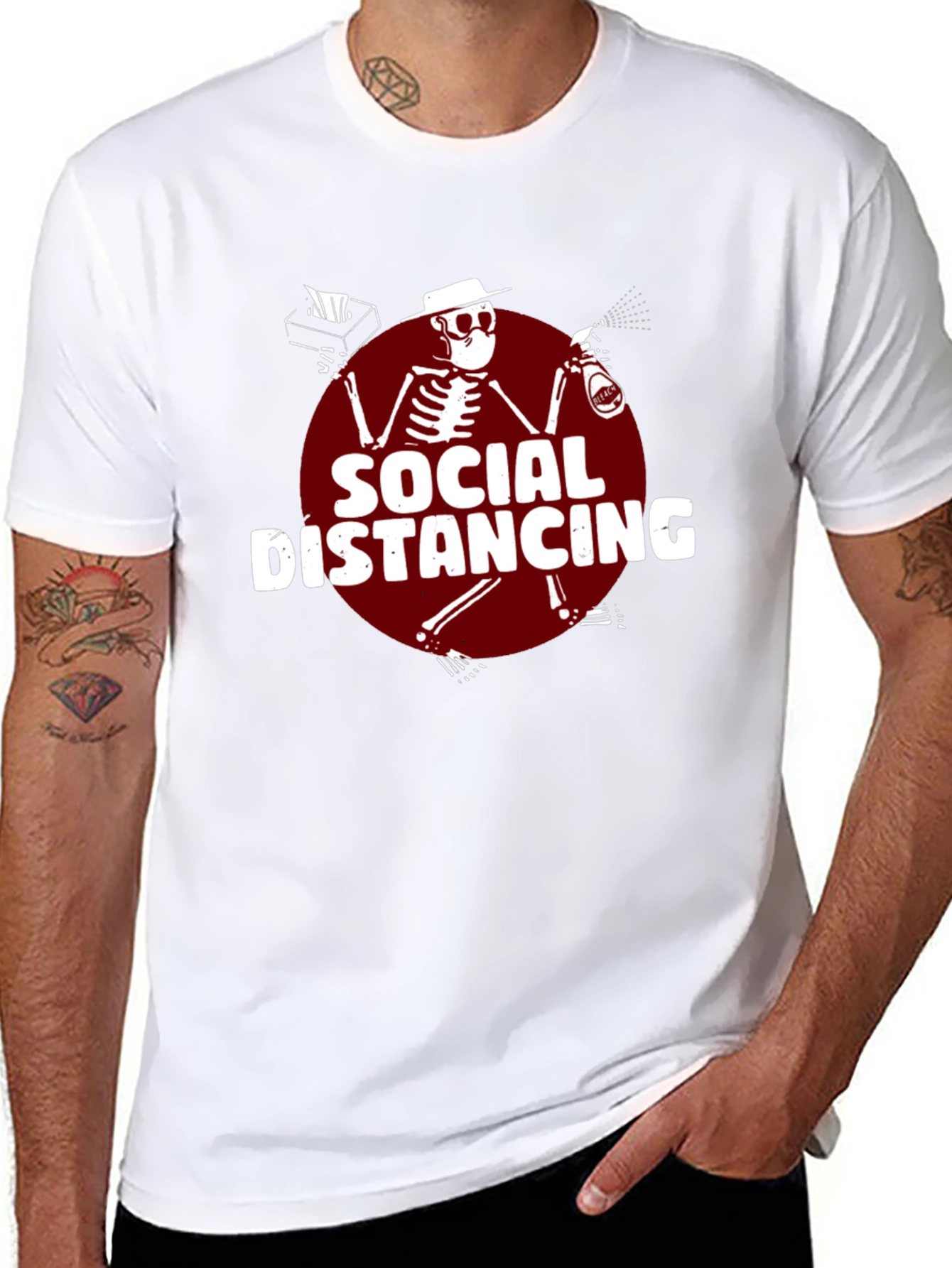 Social Distancing T-Shirt: Skeleton Design