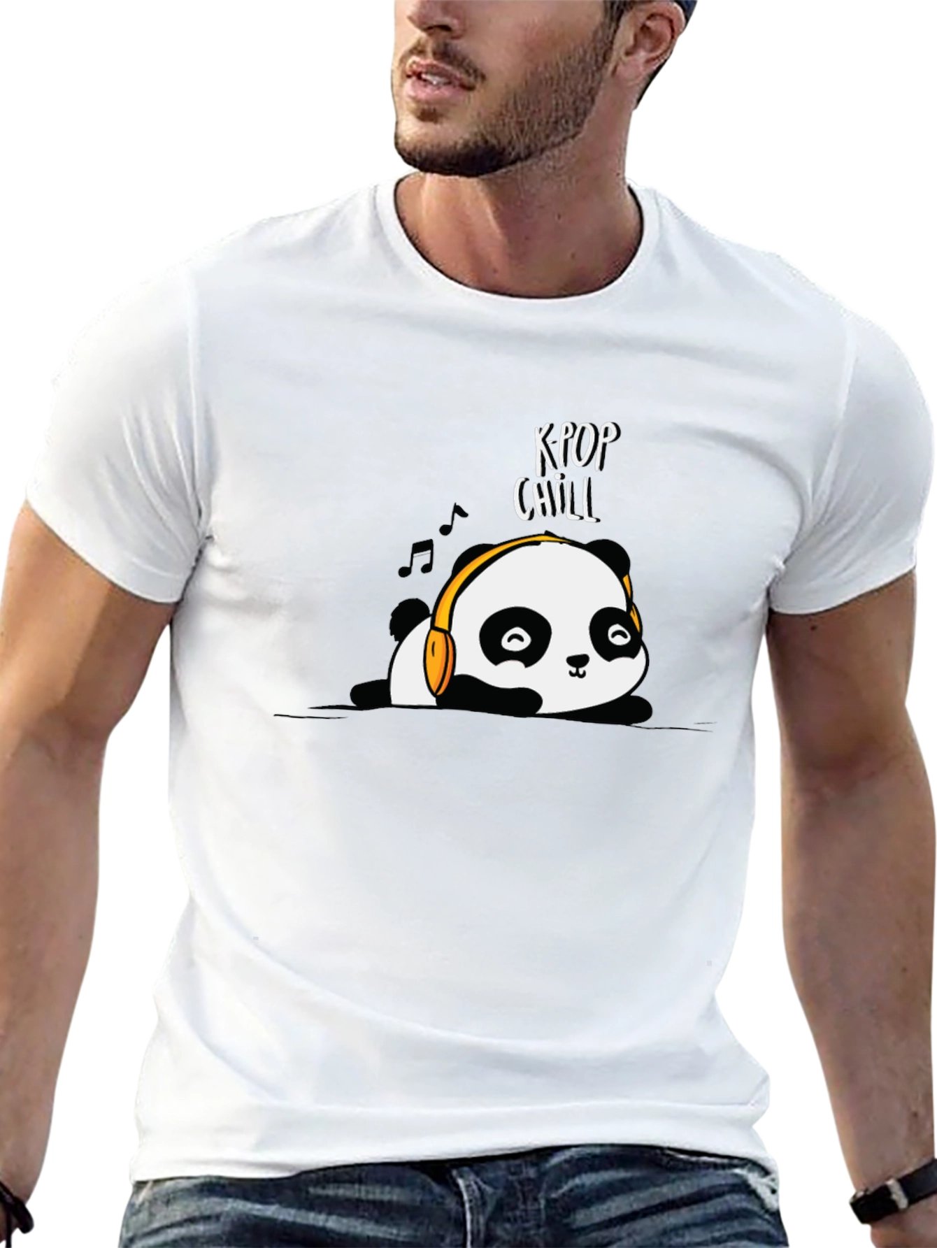 K-Pop Chill Panda Graphic T-Shirt