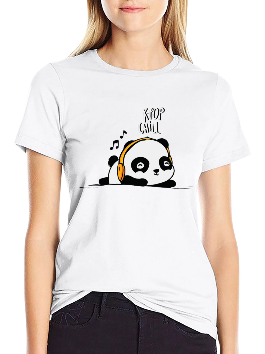 K-Pop Chill Panda Graphic T-Shirt