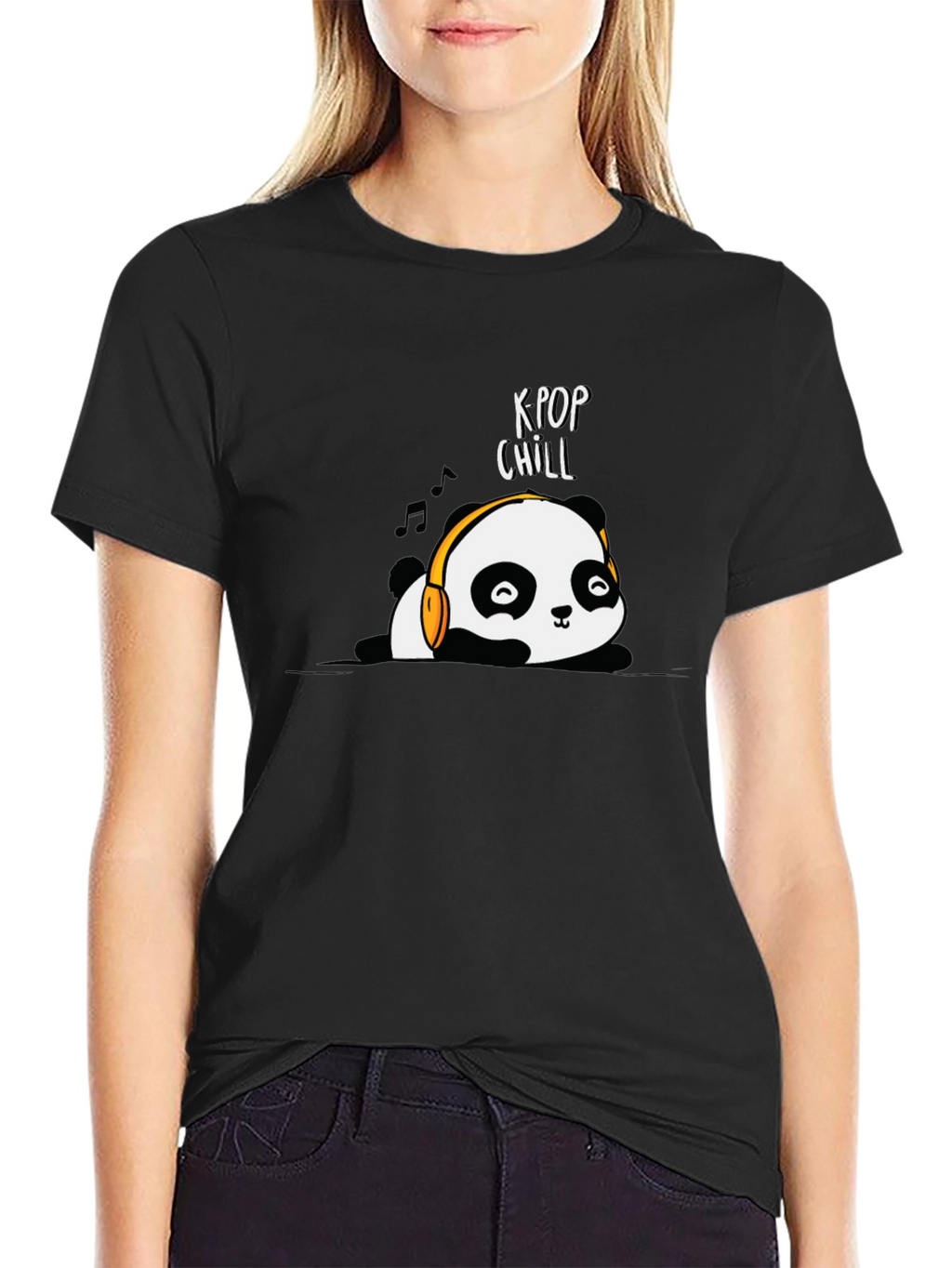 K-Pop Chill Panda Graphic T-Shirt