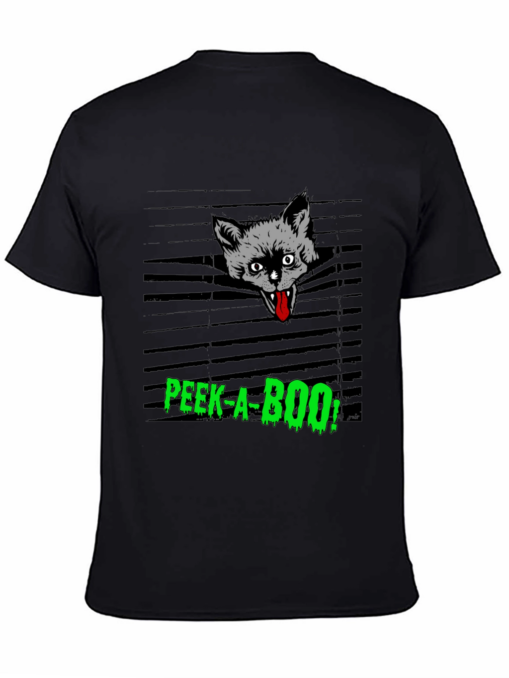 Spooky Peek-a-Boo Cat Graphic Tee