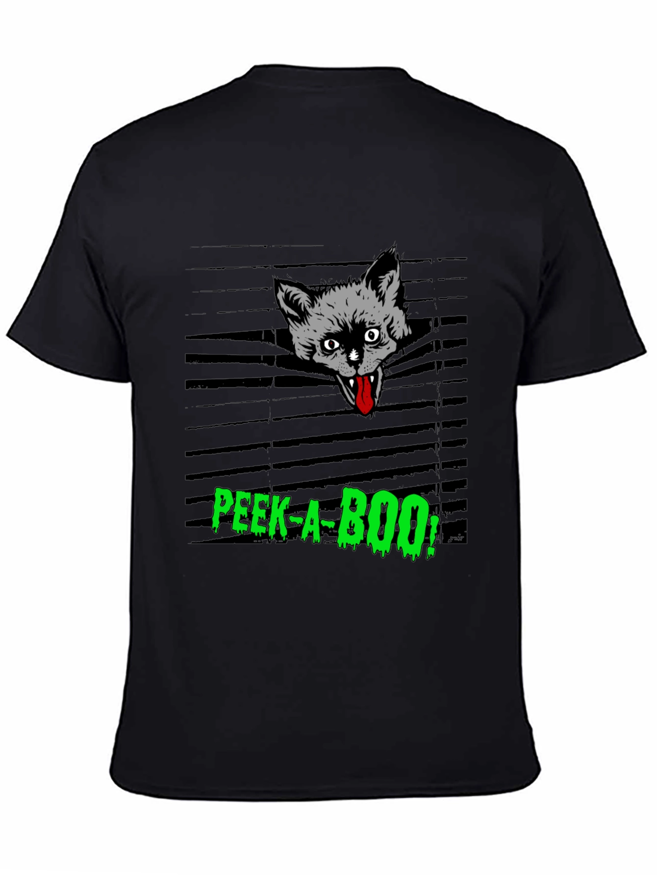 Spooky Peek-a-Boo Cat Graphic Tee