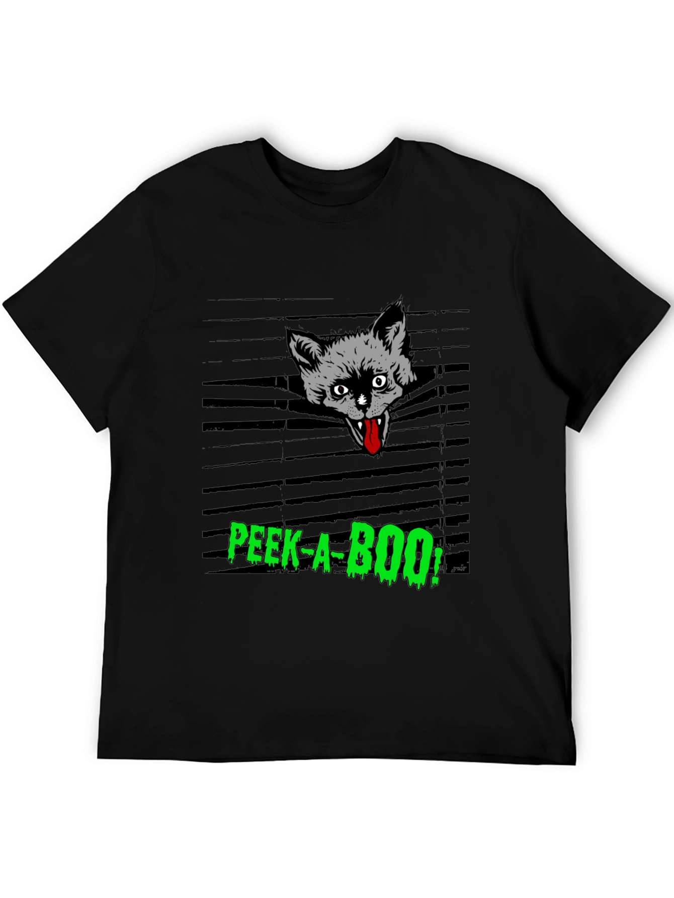 Spooky Peek-a-Boo Cat Graphic Tee