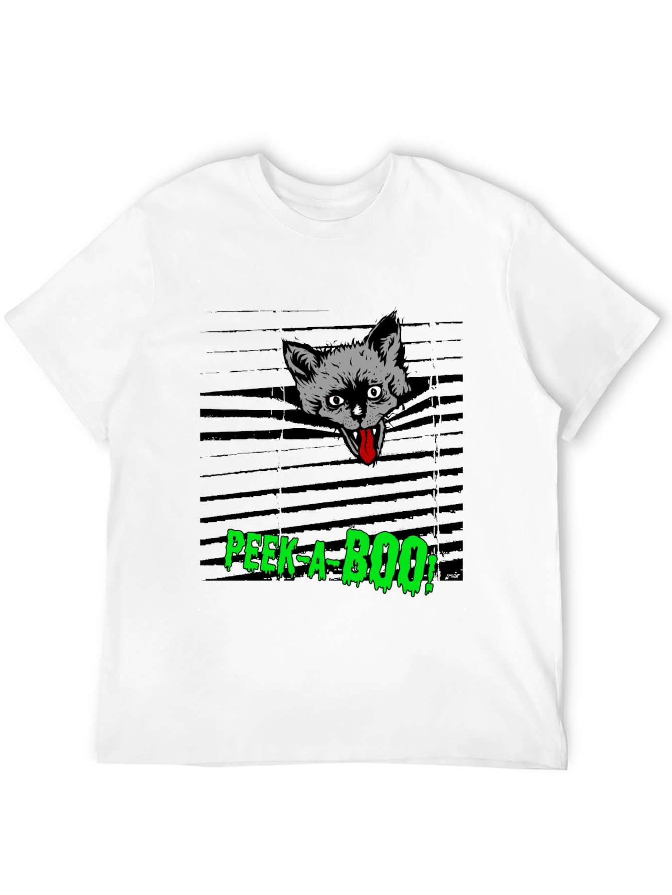 Spooky Peek-a-Boo Cat Graphic Tee