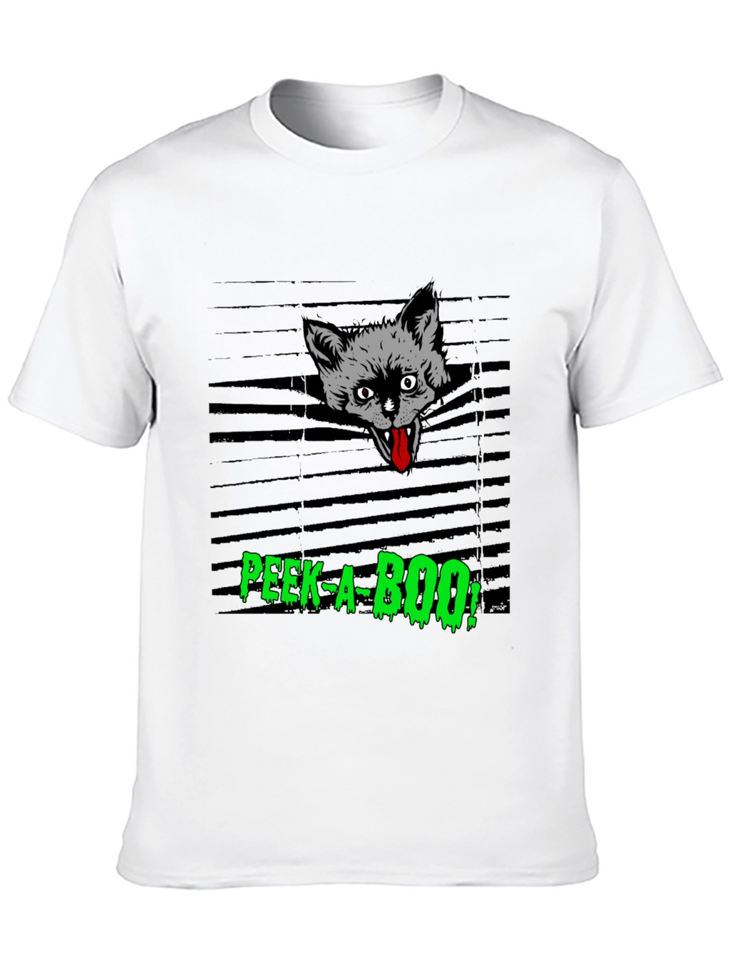 Spooky Peek-a-Boo Cat Graphic Tee