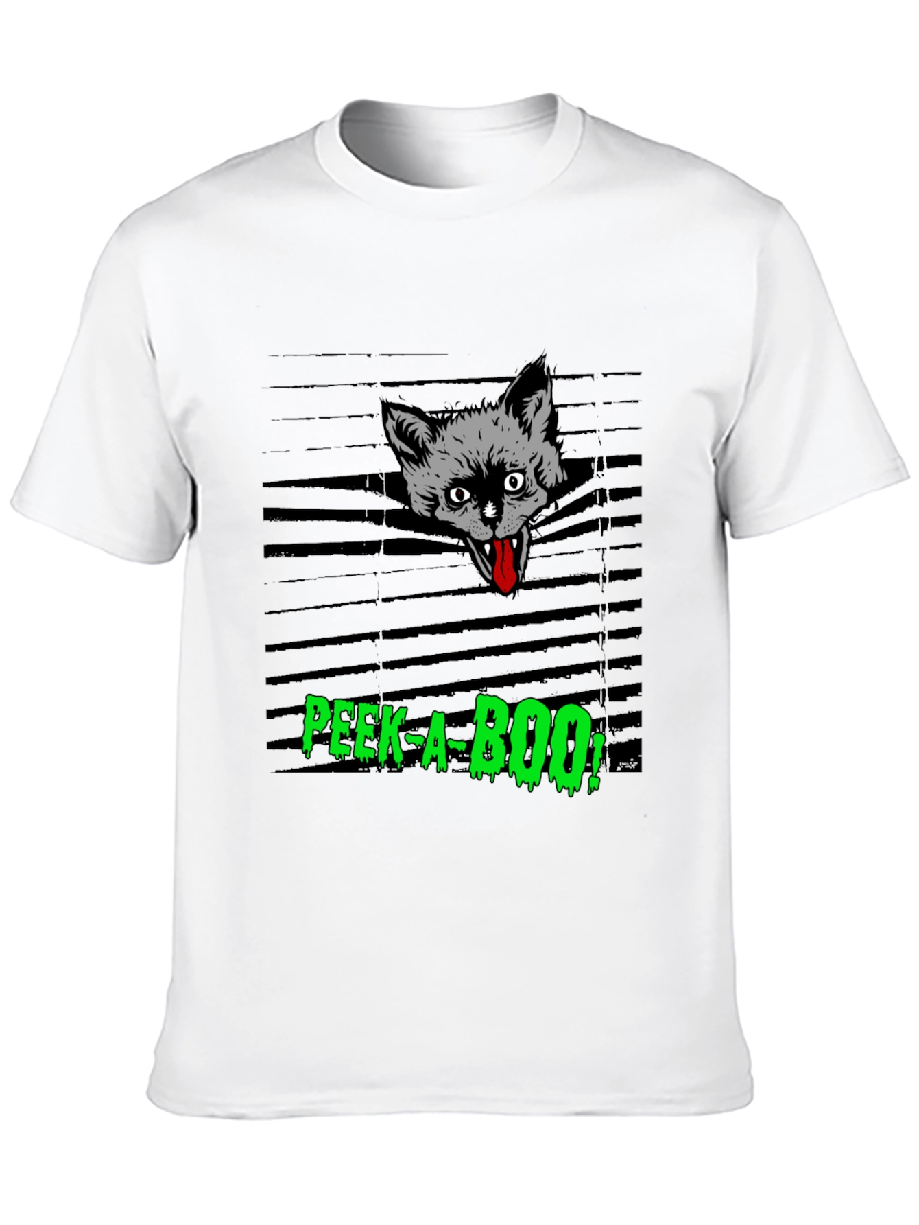 Spooky Peek-a-Boo Cat Graphic Tee