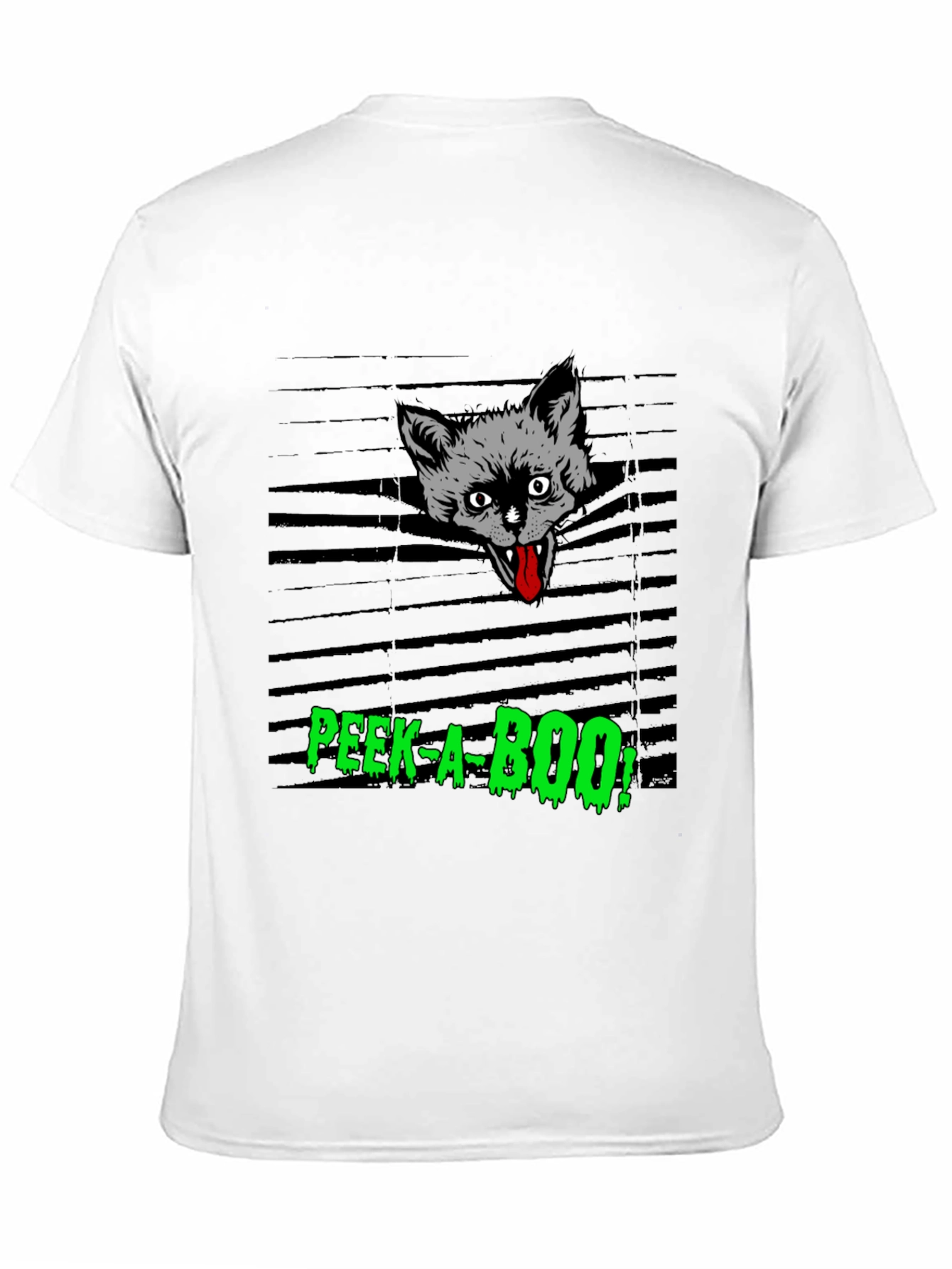 Spooky Peek-a-Boo Cat Graphic Tee