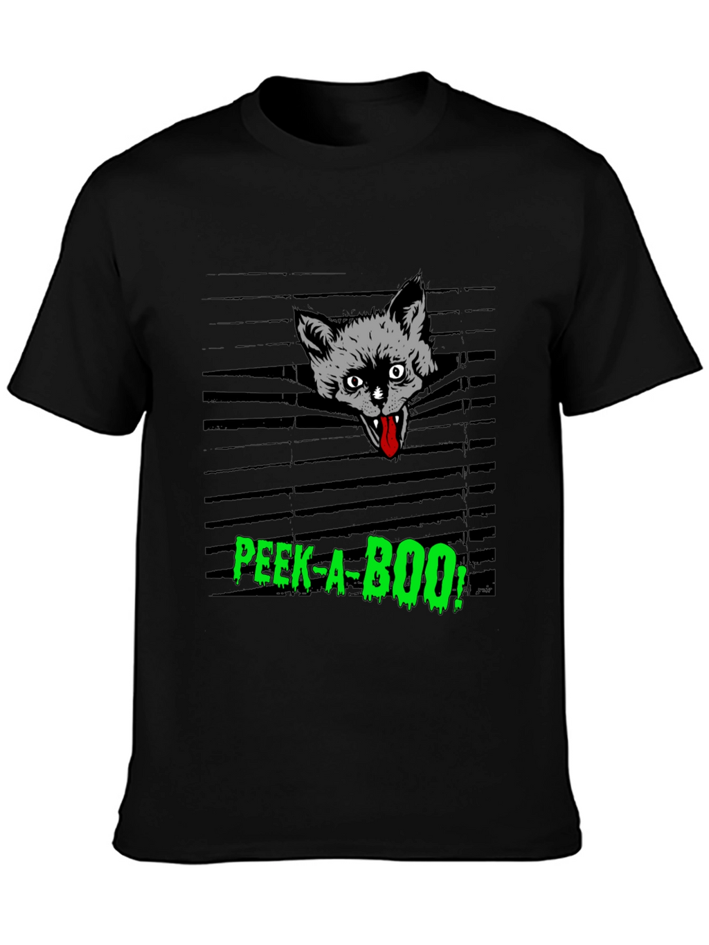 Spooky Peek-a-Boo Cat Graphic Tee