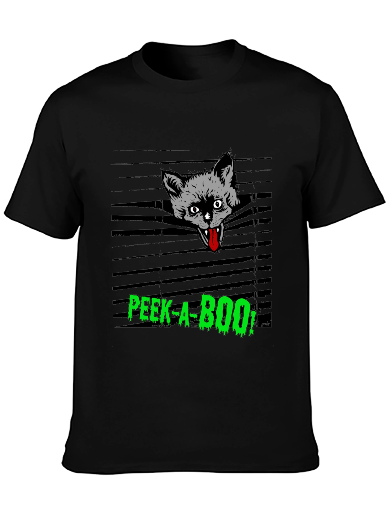 Spooky Peek-a-Boo Cat Graphic Tee
