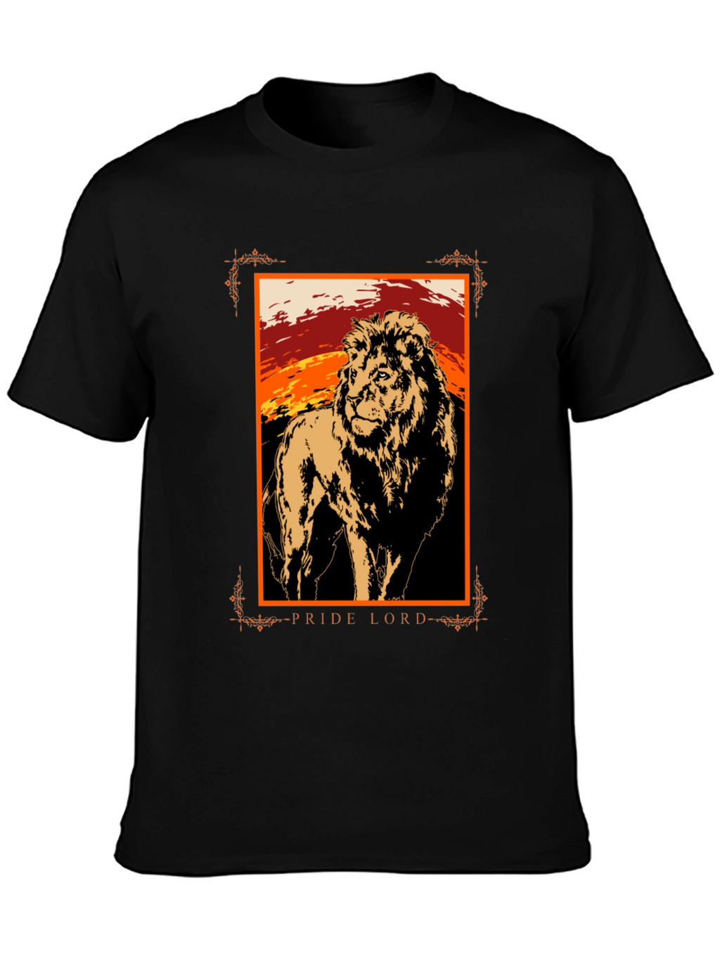 Pride Lord Lion Graphic T-Shirt - Black