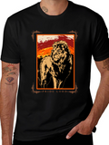 Pride Lord Lion Graphic T-Shirt - Black