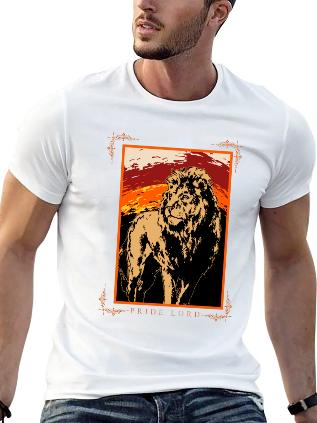 Pride Lord Lion Graphic T-Shirt - Black