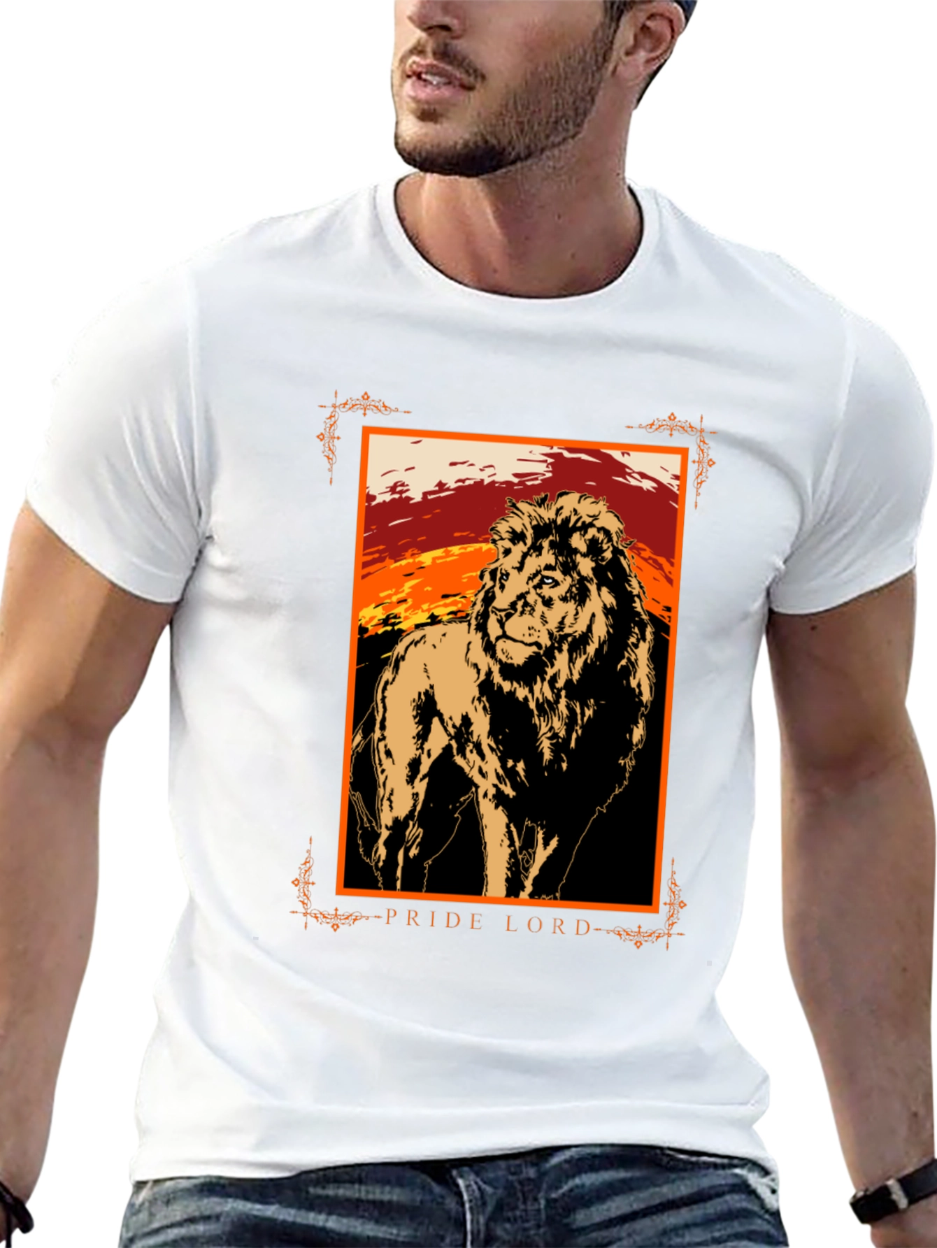 Pride Lord Lion Graphic T-Shirt - Black