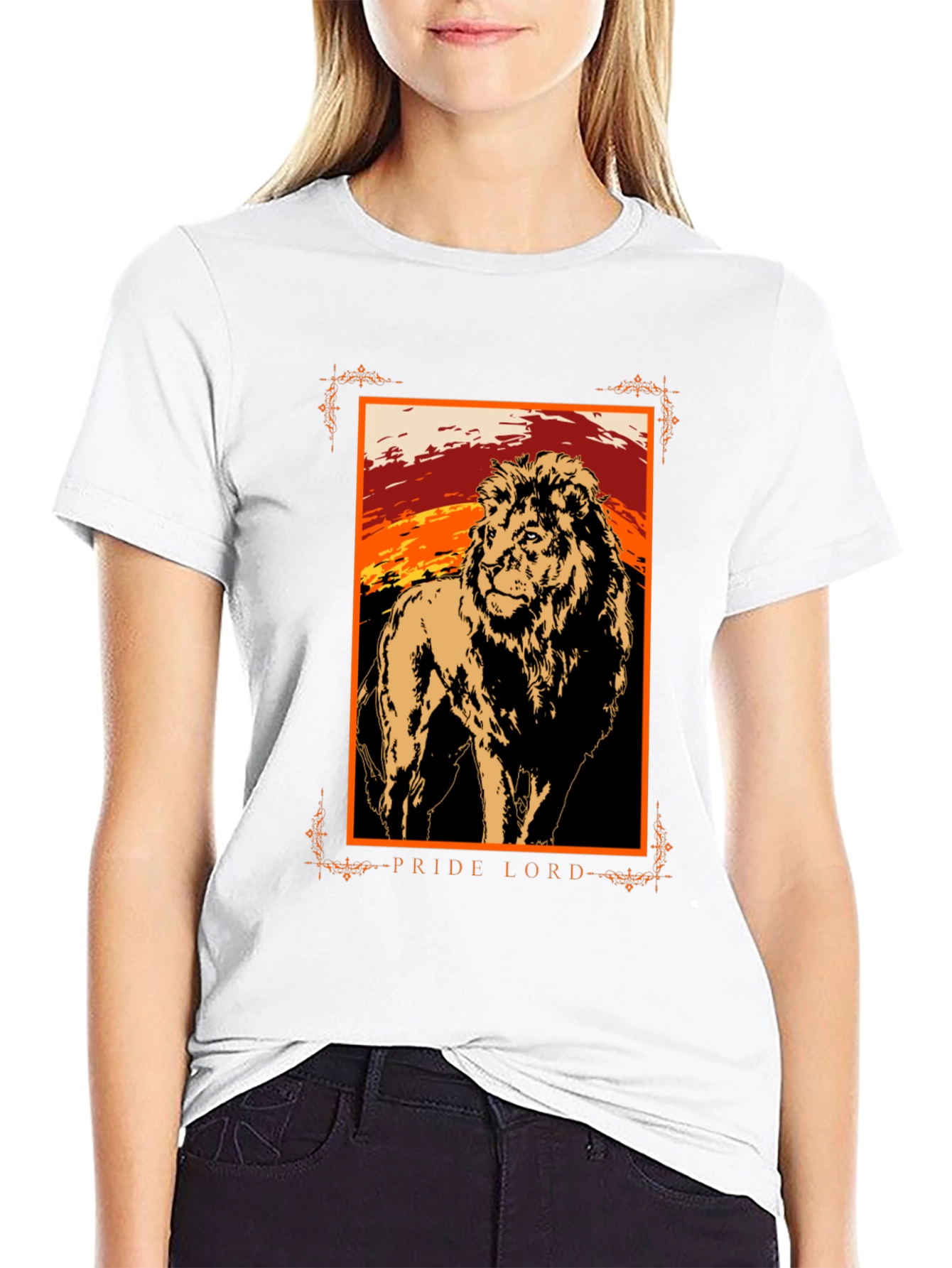 Pride Lord Lion Graphic T-Shirt - Black