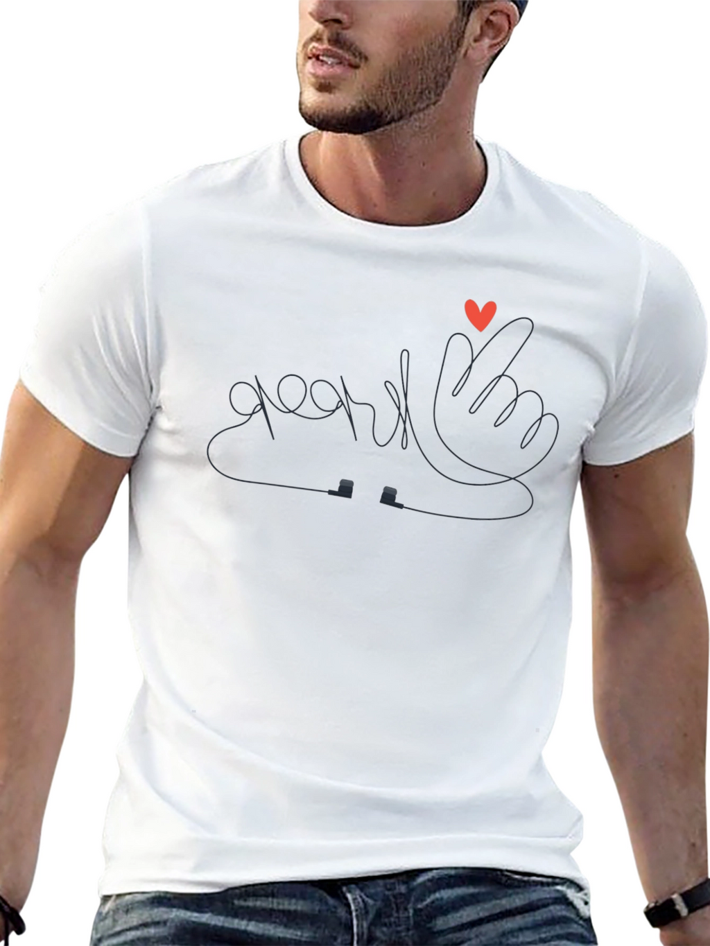 Heart Sign Black T-Shirt