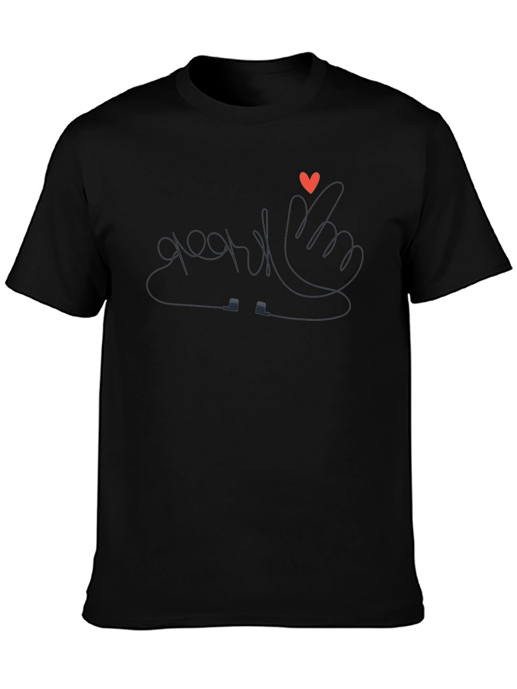 Heart Sign Black T-Shirt