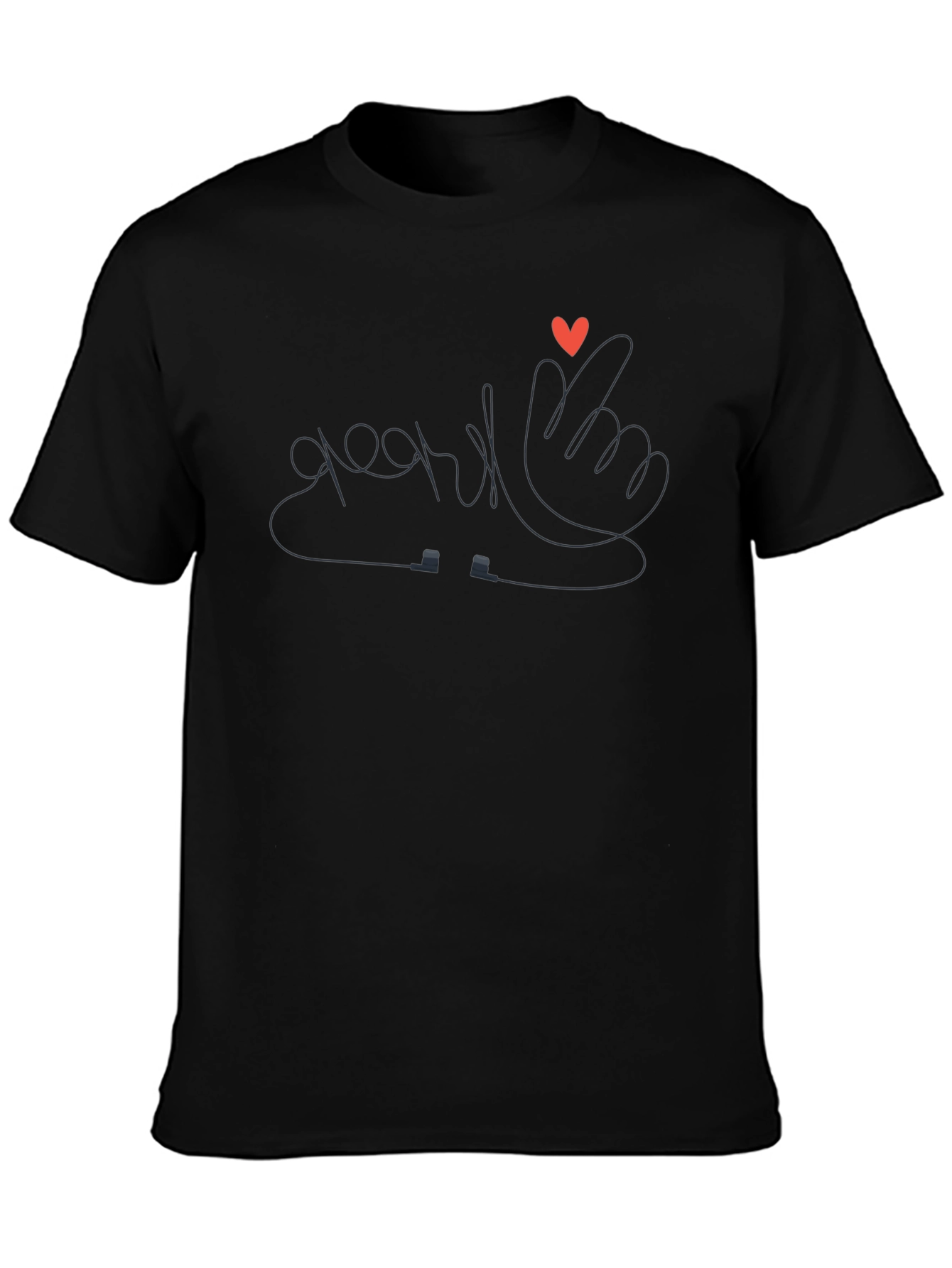 Heart Sign Black T-Shirt